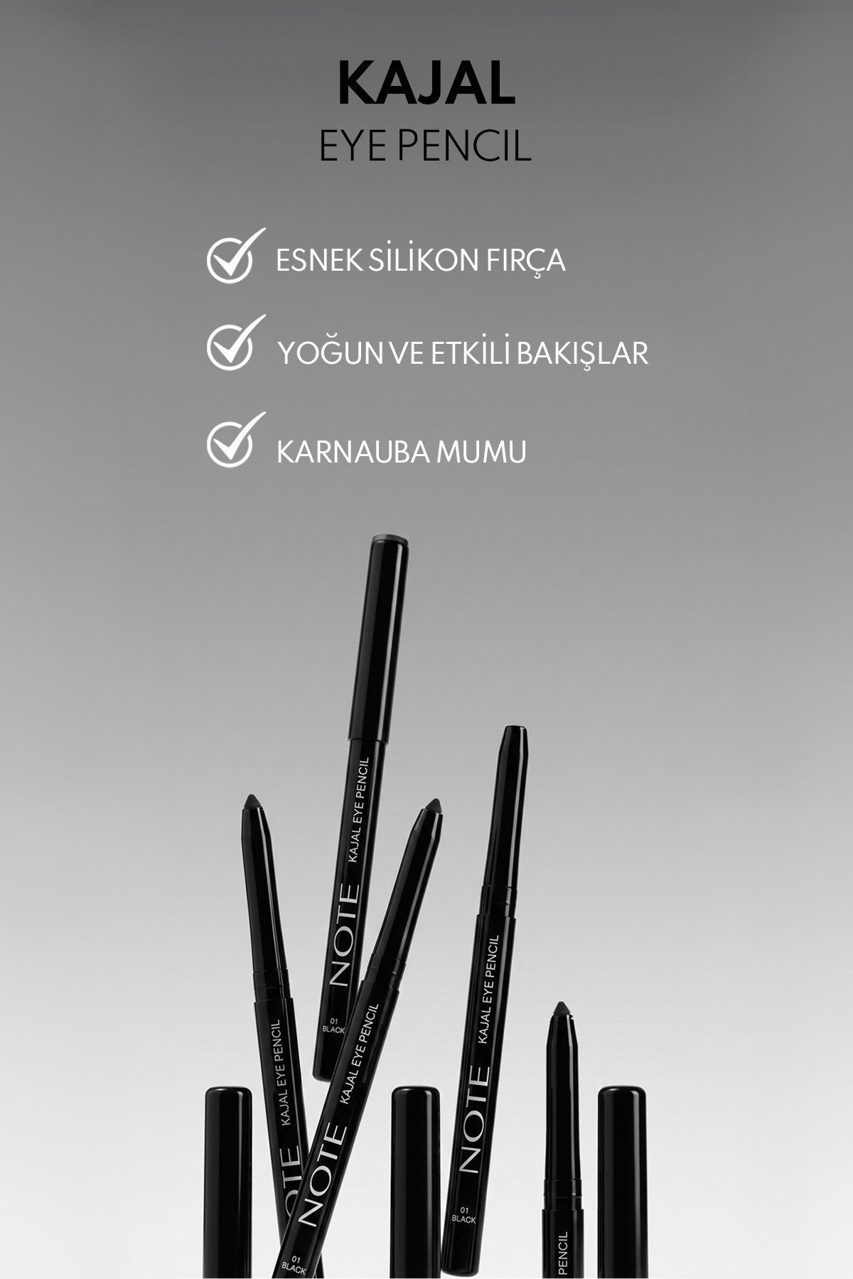 Note Kajal 01 Black Suya Dayanıklı Göz Kalemi - Siyah-30110054