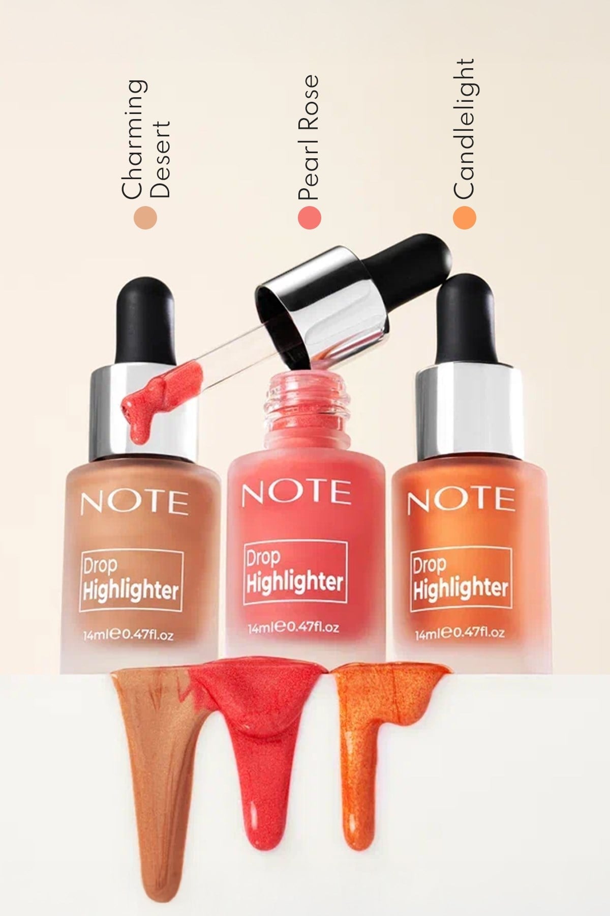 Note Drop Highlighter 02 Charming Desert Işıltılı Likit Aydınlatıcı-30110565