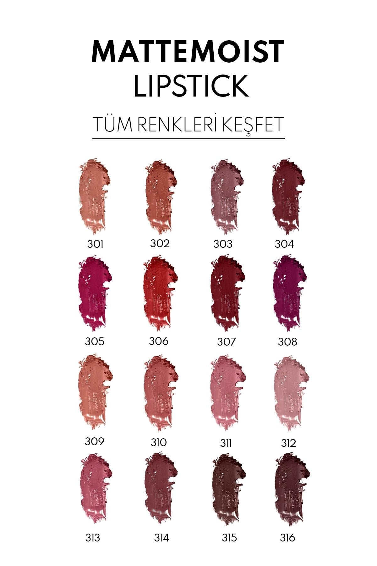 Note Mattemoist Lipstick 306 Miss Blossom Mat Bitişli Ruj - Kırmızı-30110940