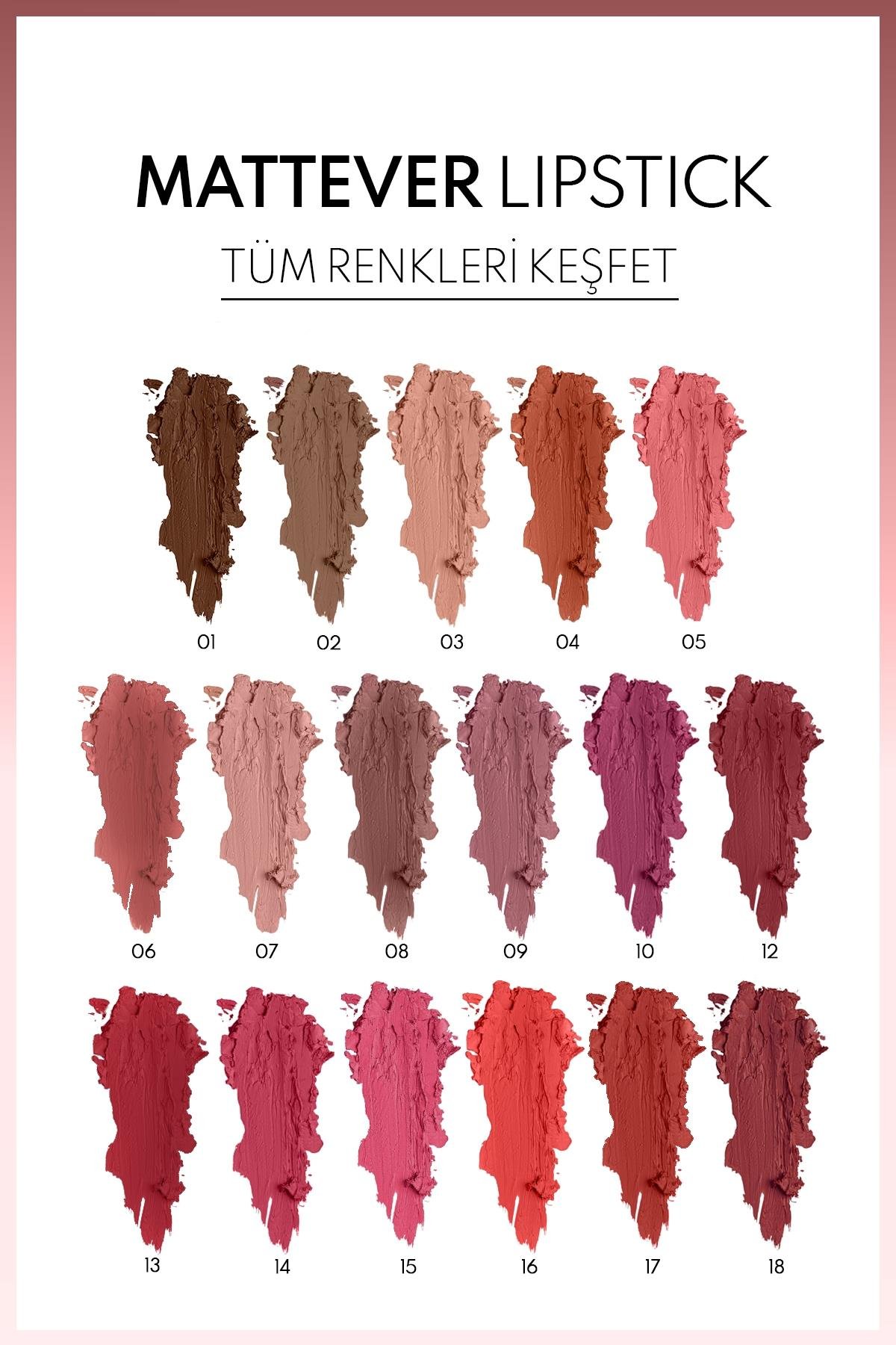 Note Cosmetics Mattever Lipstick Yarı Mat Saten Bitişli Ruj 01 Chocolate Mood - Kahverengi-30110951
