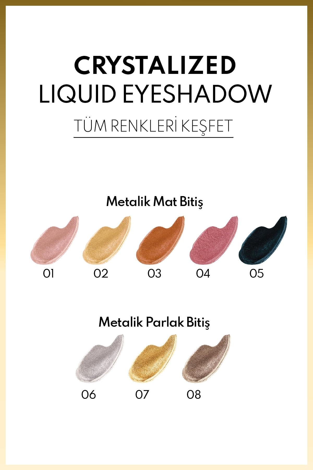 Note Crystalized Liquid Eyeshadow Likit Metalik Göz Farı - 07 Golden Theory-30111382