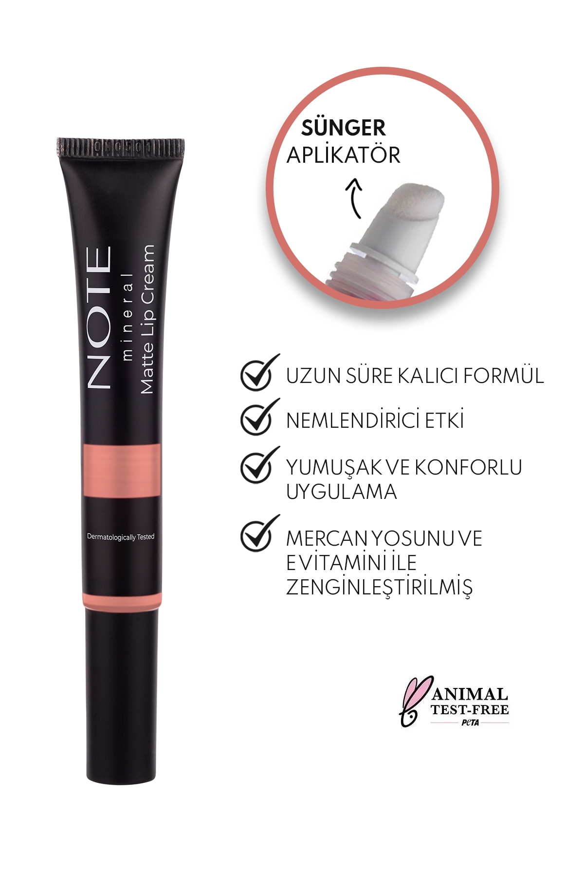 Note Mineral Matte Lip Cream 05 First Sight Yarı Mat Bitişli Likit Ruj-30111388