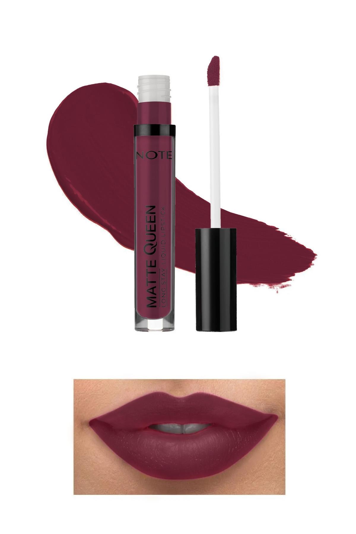 Note Matte Queen Lipstick 18 Lead the Heart Kalıcı Likit Ruj - Mor-30111406