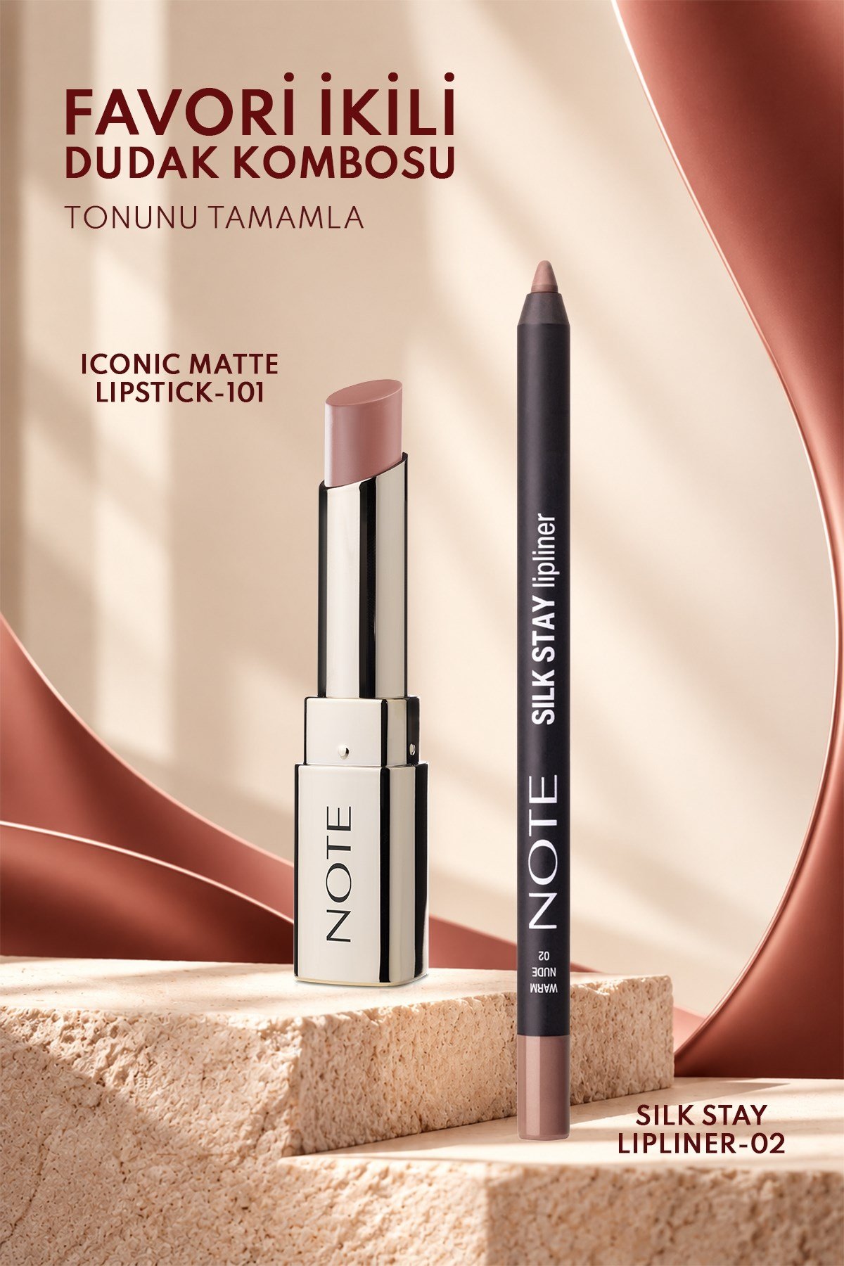 Note Silk Stay Lipliner 02 Warm Nude Suya Dayanıklı İpeksi Dudak Kalemi - Nude-30111486