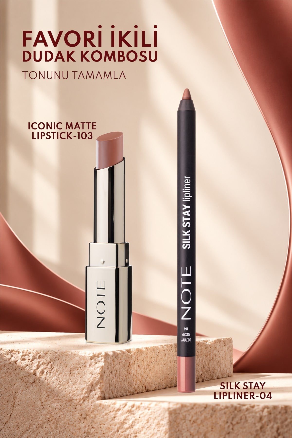 Note Silk Stay Lipliner 04 Berry Rose Suya Dayanıklı İpeksi Dudak Kalemi - Nude-30111488