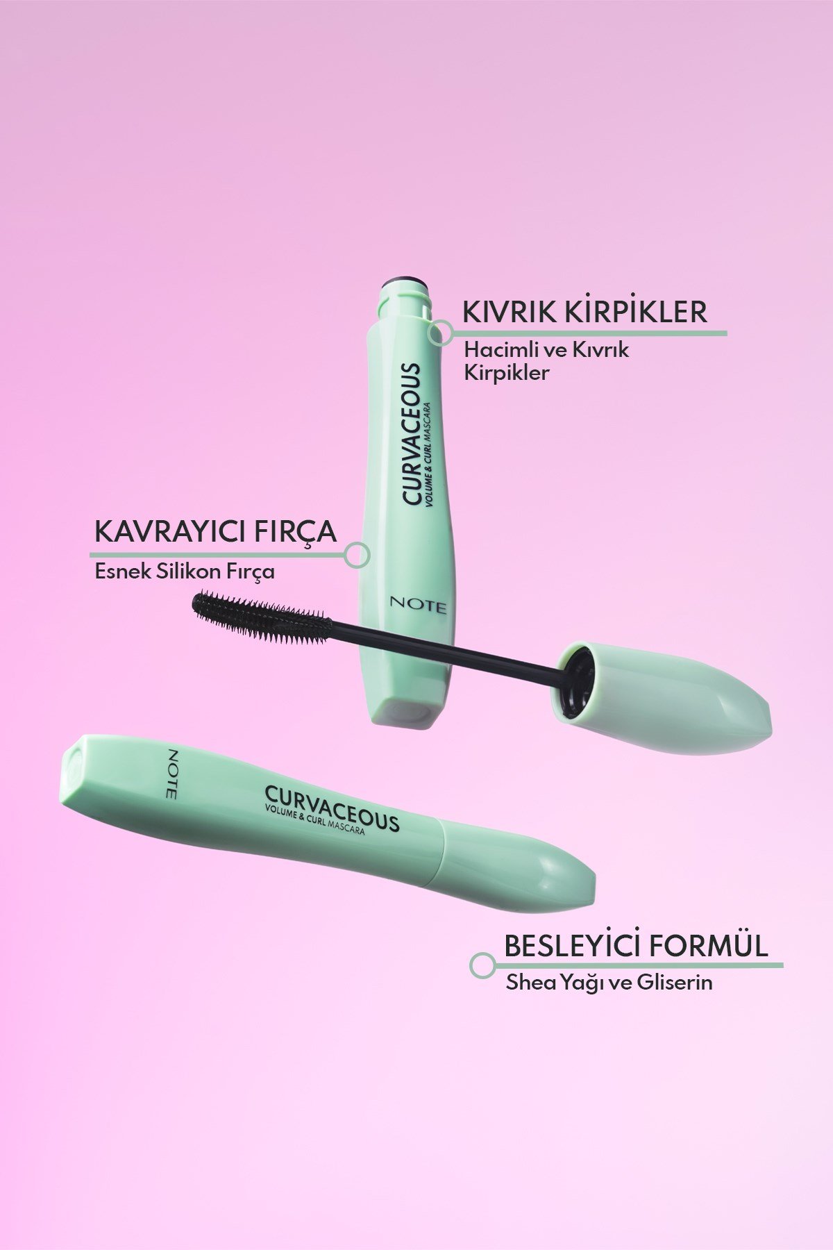 Note Curvaceous Hacim ve Kıvırma Etkili Maskara - Siyah-30111561