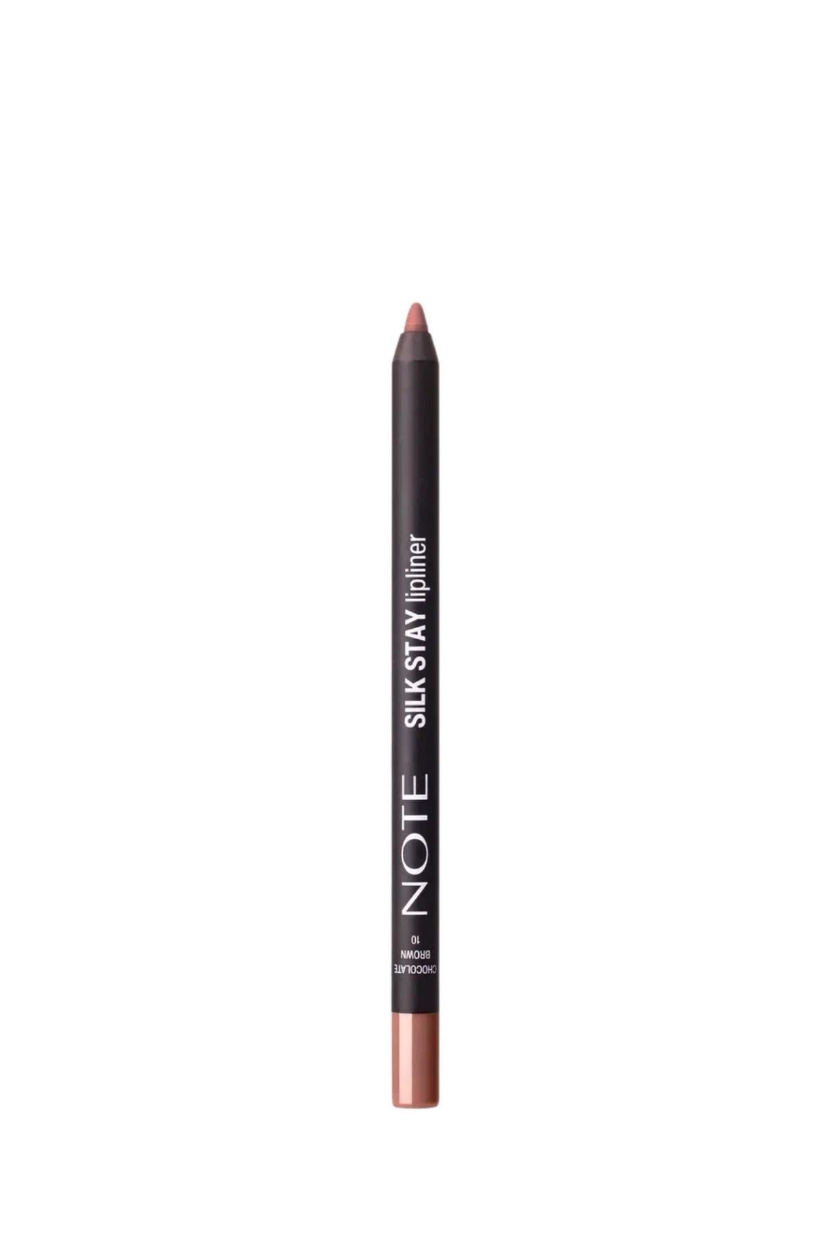 Note Silk Stay Lipliner 10 Chocalate Brown Suya Dayanıklı İpeksi Dudak Kalemi - Kahverengi-30111571