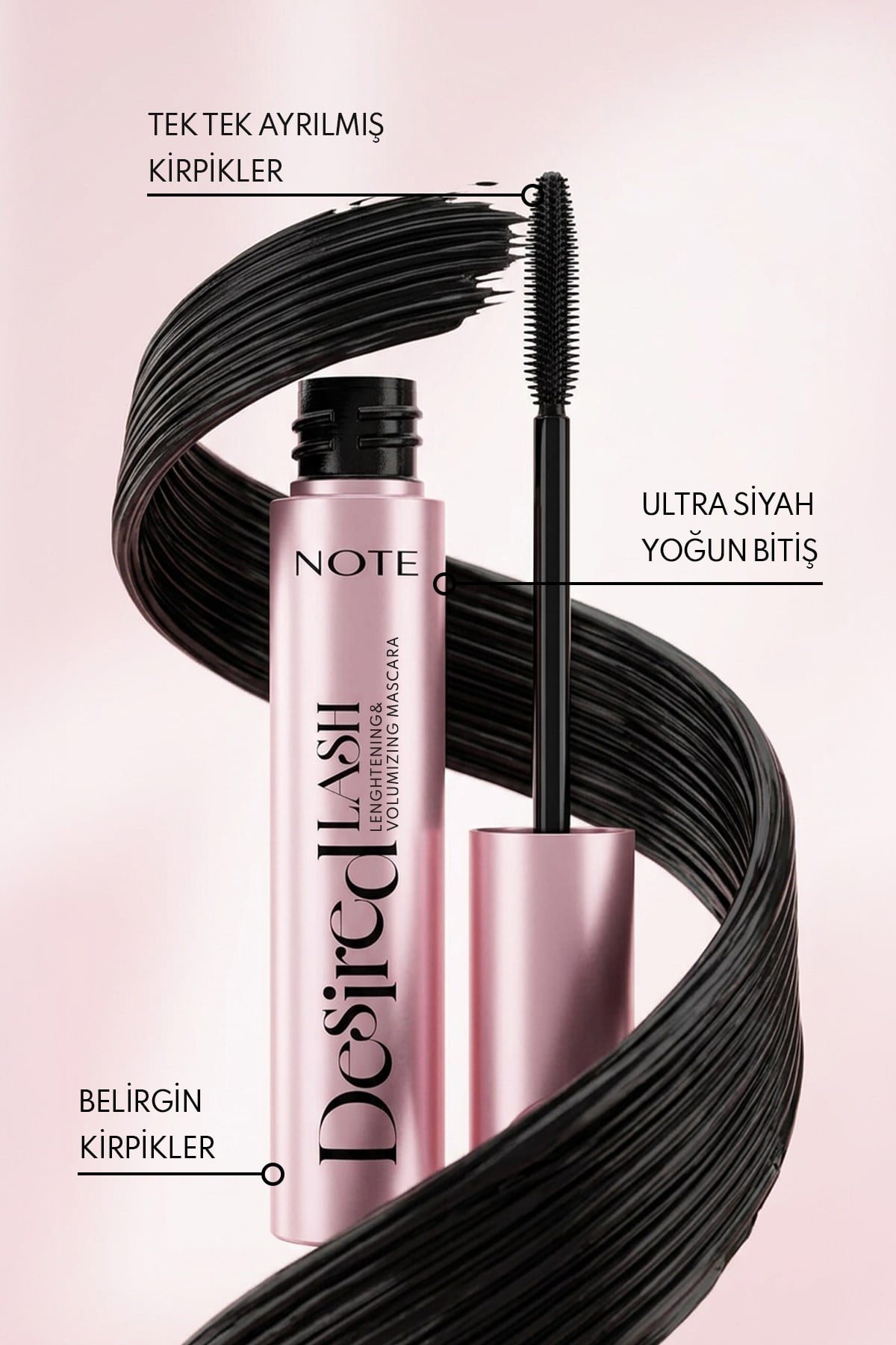 Note Desired Lash Mascara Uzunluk ve Yoğun Hacim Etkili Maskara - Siyah-30111589