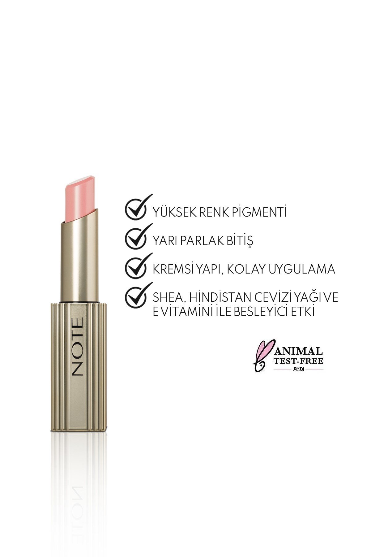 Note Aura Silk Lipstick  01 Cashmere Cloud Kremsi Yarı Parlak Ruj - Nude-30111593