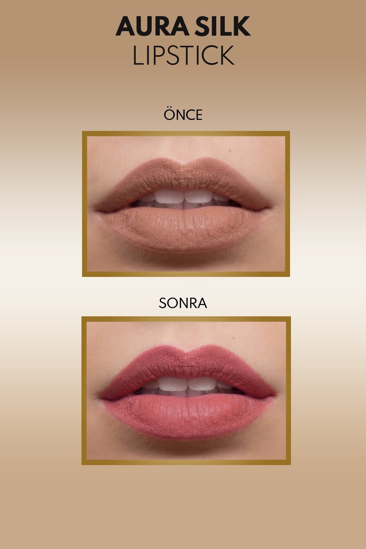 Note Aura Silk Lipstick 05 Desert Rose Kremsi Yarı Parlak Ruj  - Nude-30111597