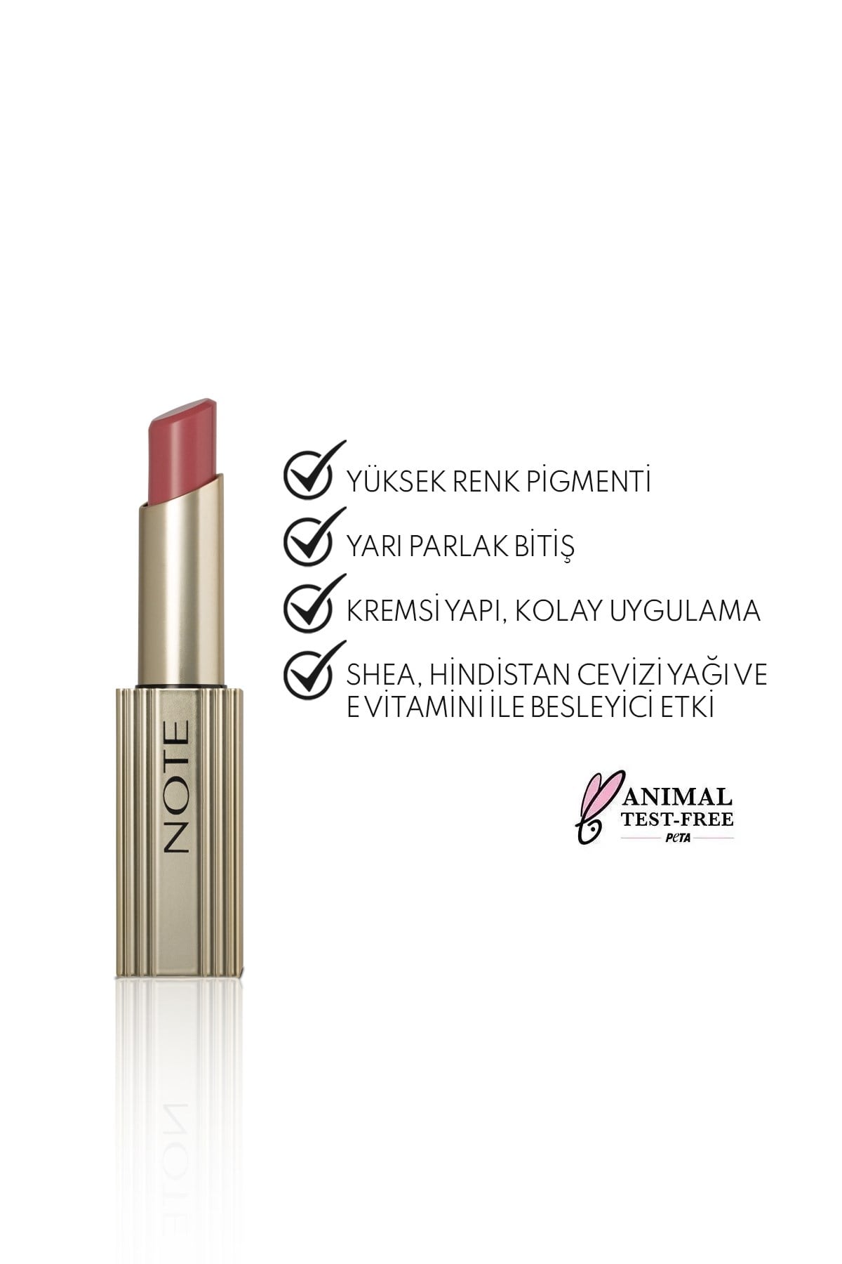 Note Aura Silk Lipstick 08 Cinnamon Crush Kremsi Yarı Parlak Ruj - Kahverengi-30111600