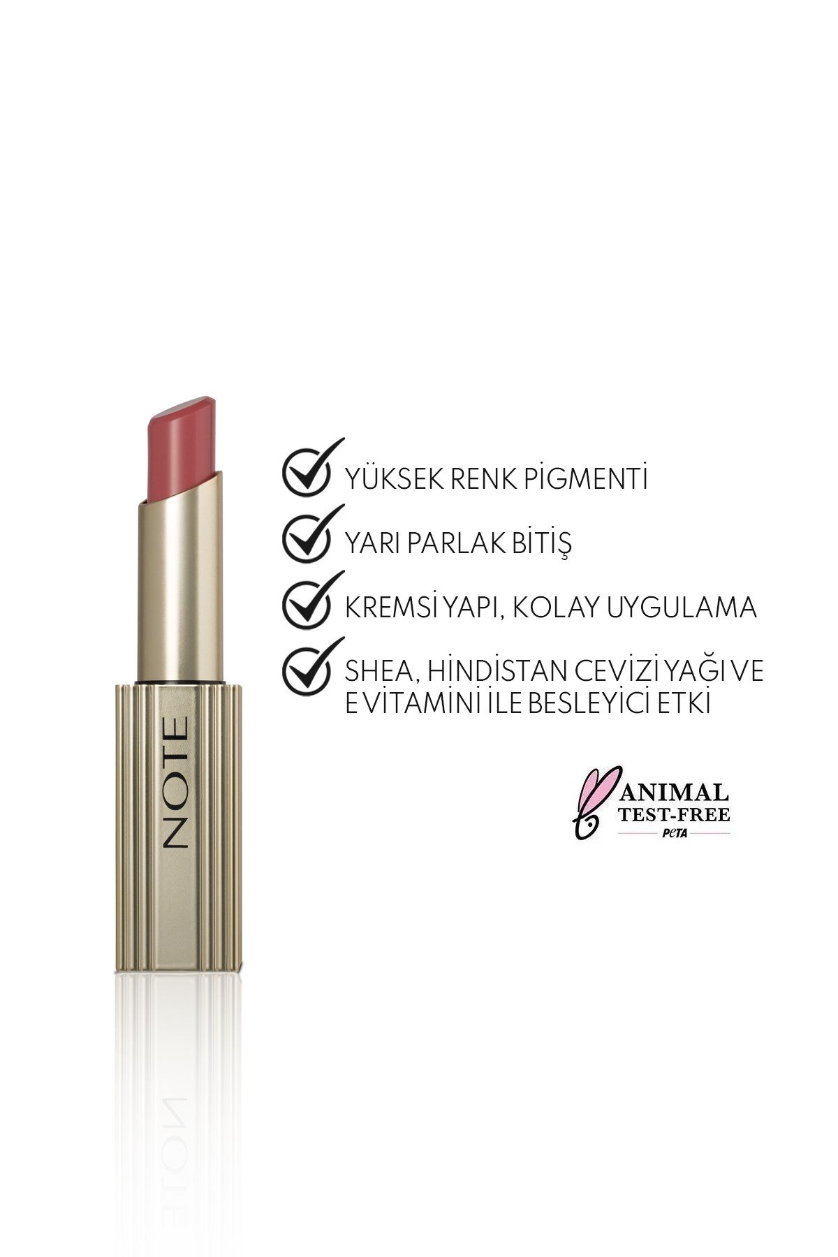 Note Aura Silk Lipstick 08 Cinnamon Crush Kremsi Yarı Parlak Ruj - Kahverengi-30111600