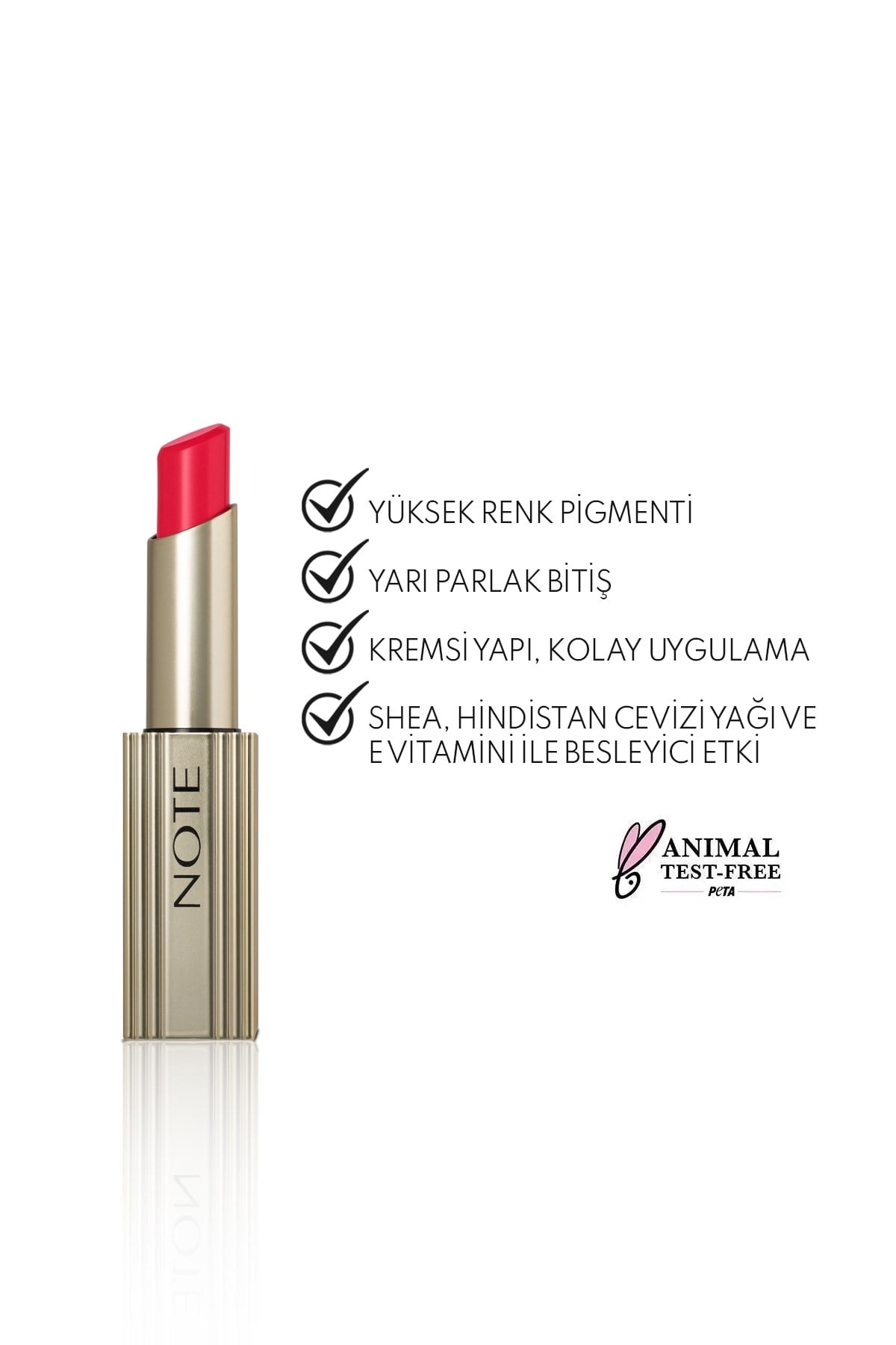 Note Aura Silk Lipstick 11 Ruby Royal Kremsi Yarı Parlak Ruj - Kırmızı-30111603