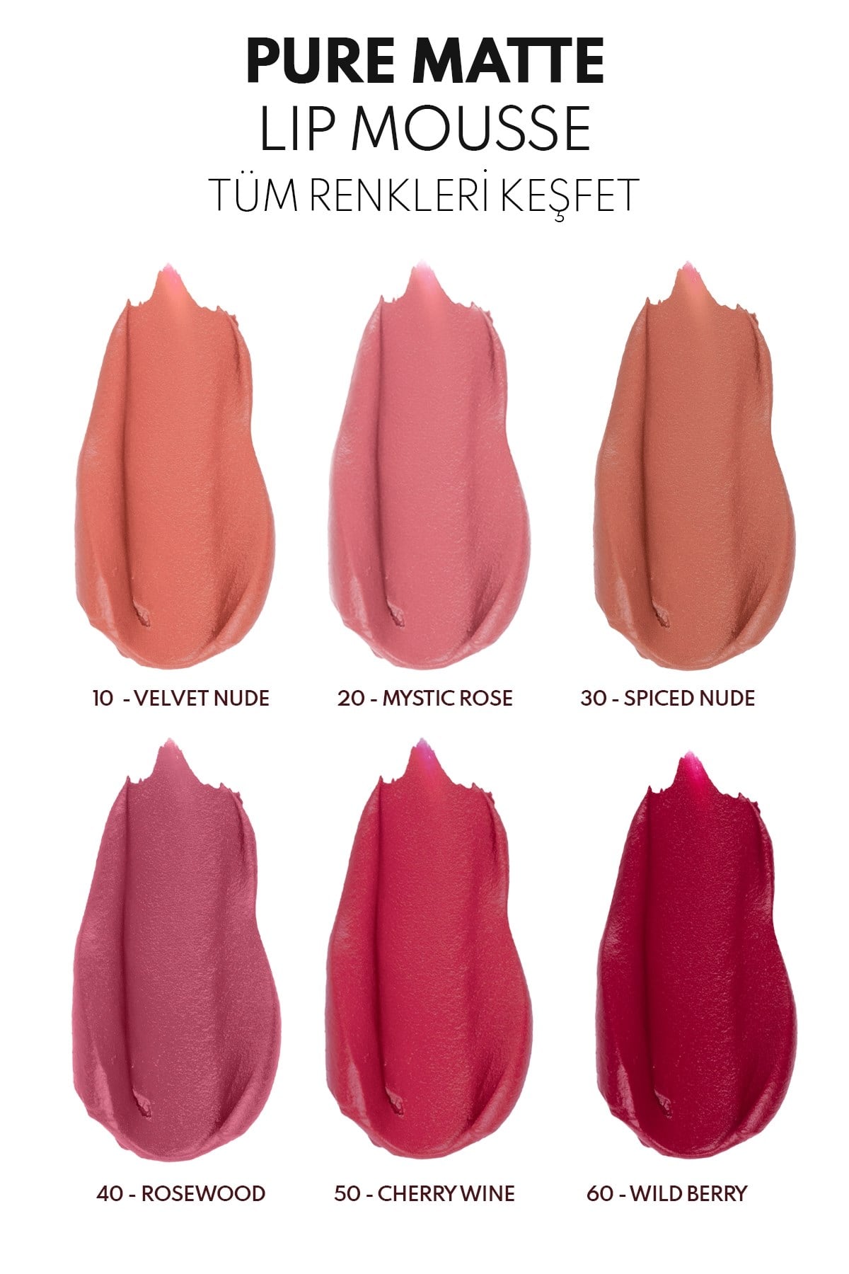Note Pure Matte Lip Mousse 50 Cherry Wine Kadifemsi Mat Likit Ruj - Kırmızı-30111665