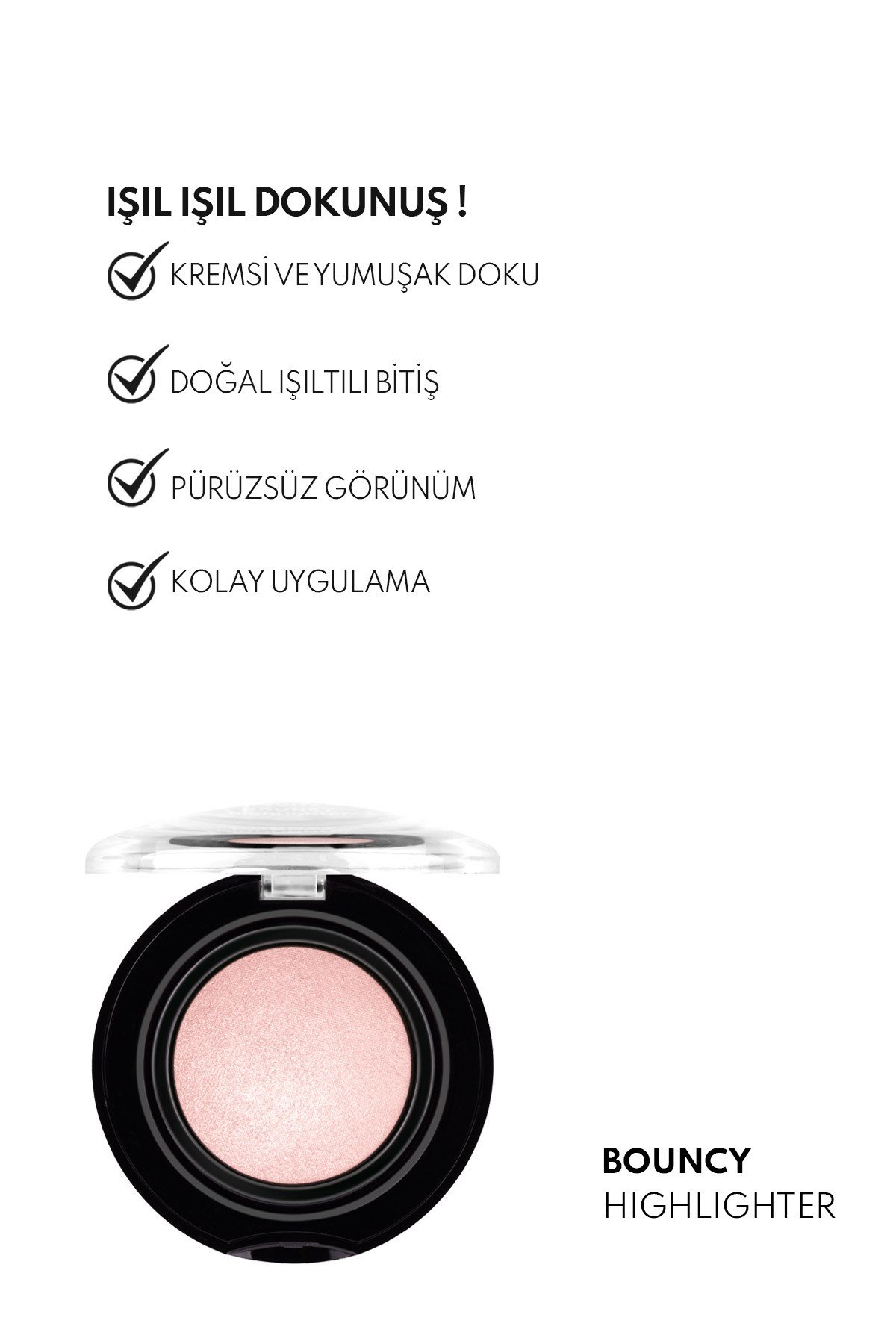 Note Bouncy Highlighter 02 Petal Pink Yumuşak Kremsi Aydınlatıcı-30111671