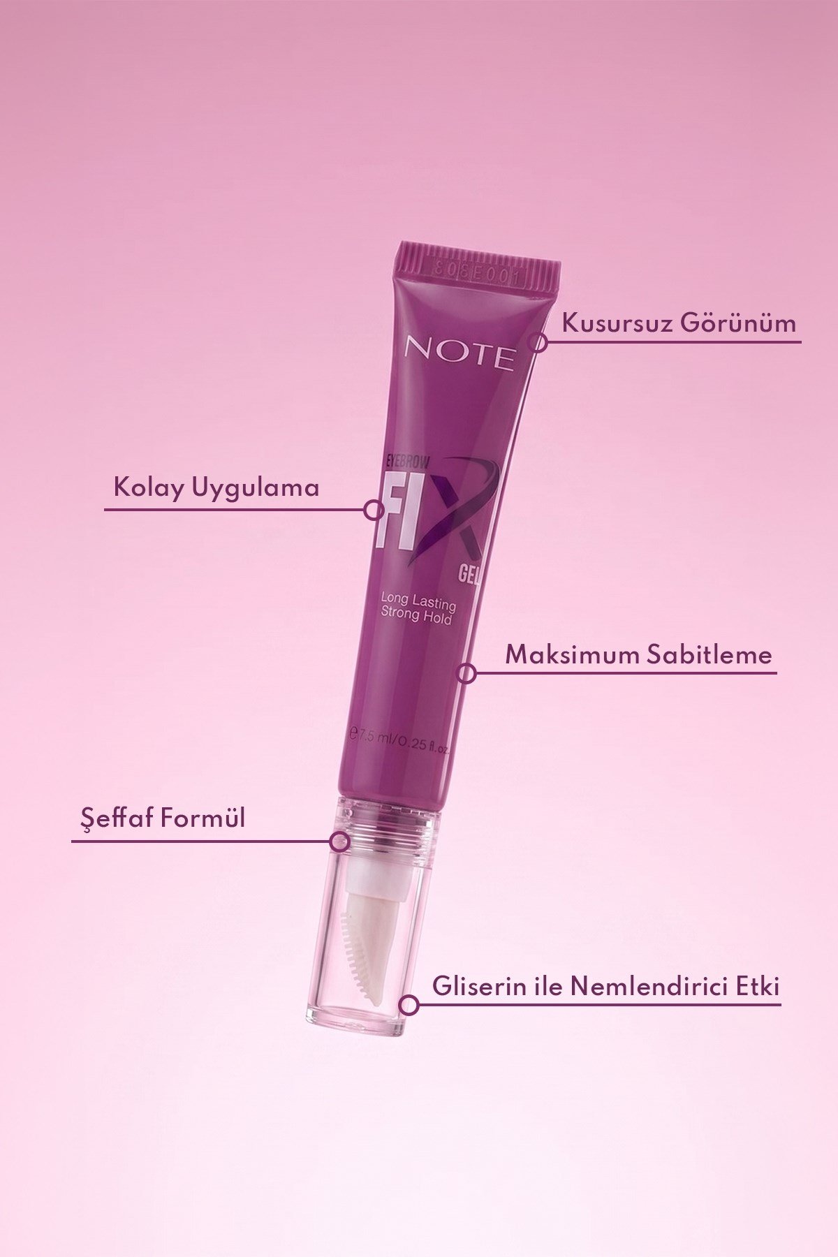 Note Eyebrow Fix Gel Şeffaf Kaş Sabitleyici ve Şekillendirici Jel - Şeffaf-30111677