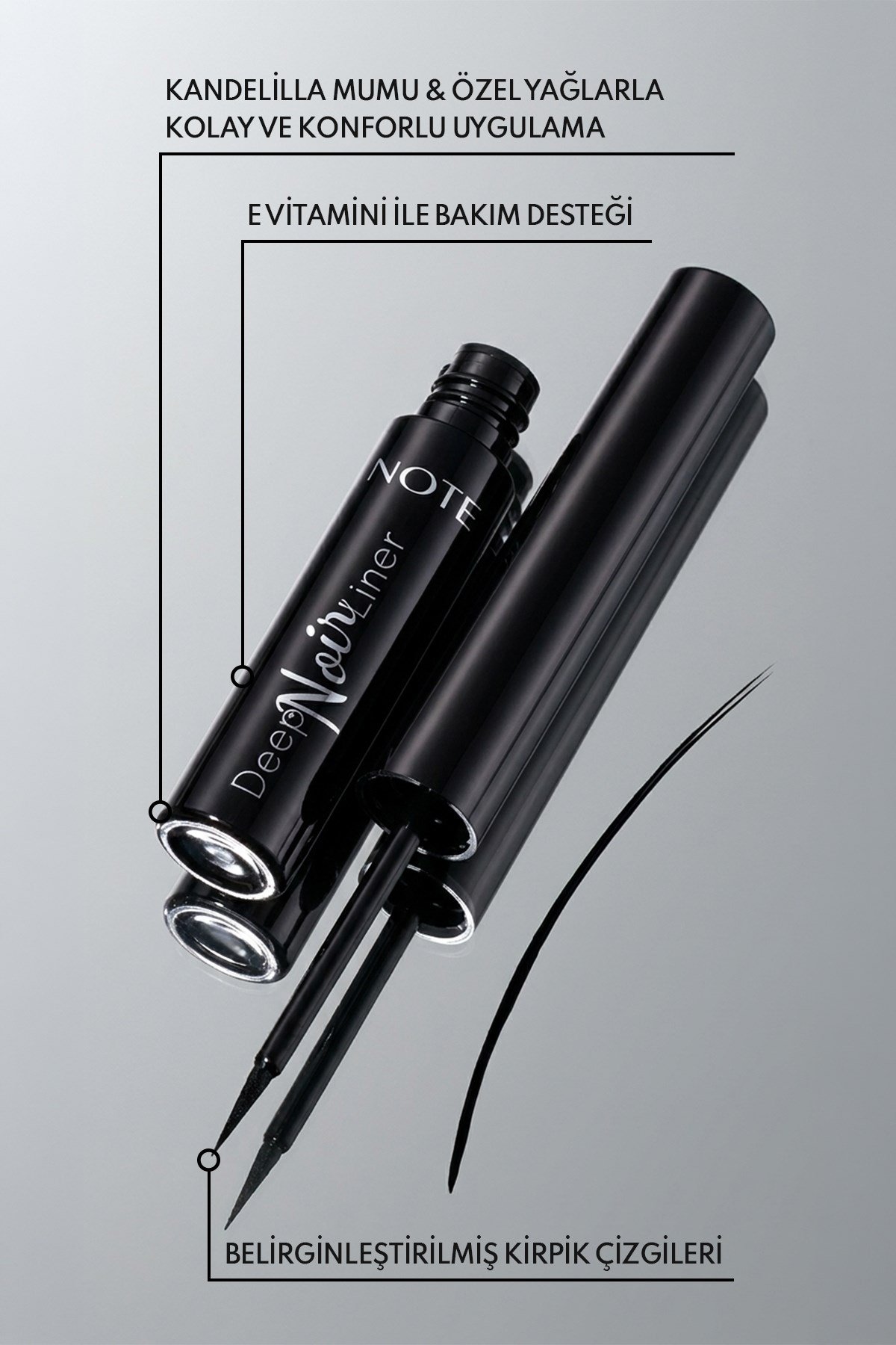 Note Deep Noir Liner Suya Dayanıklı Likit Dipliner - Siyah-30111678