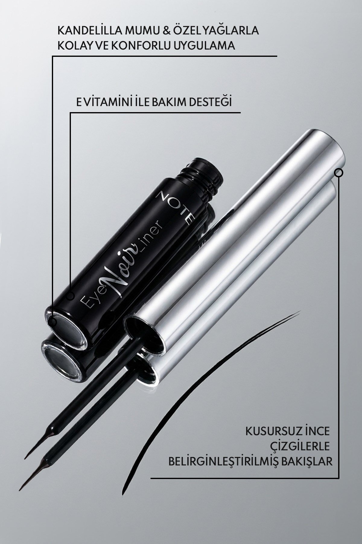 Note Eye Noir Liner Suya Dayanıklı Likit Eyeliner - Siyah-30111679
