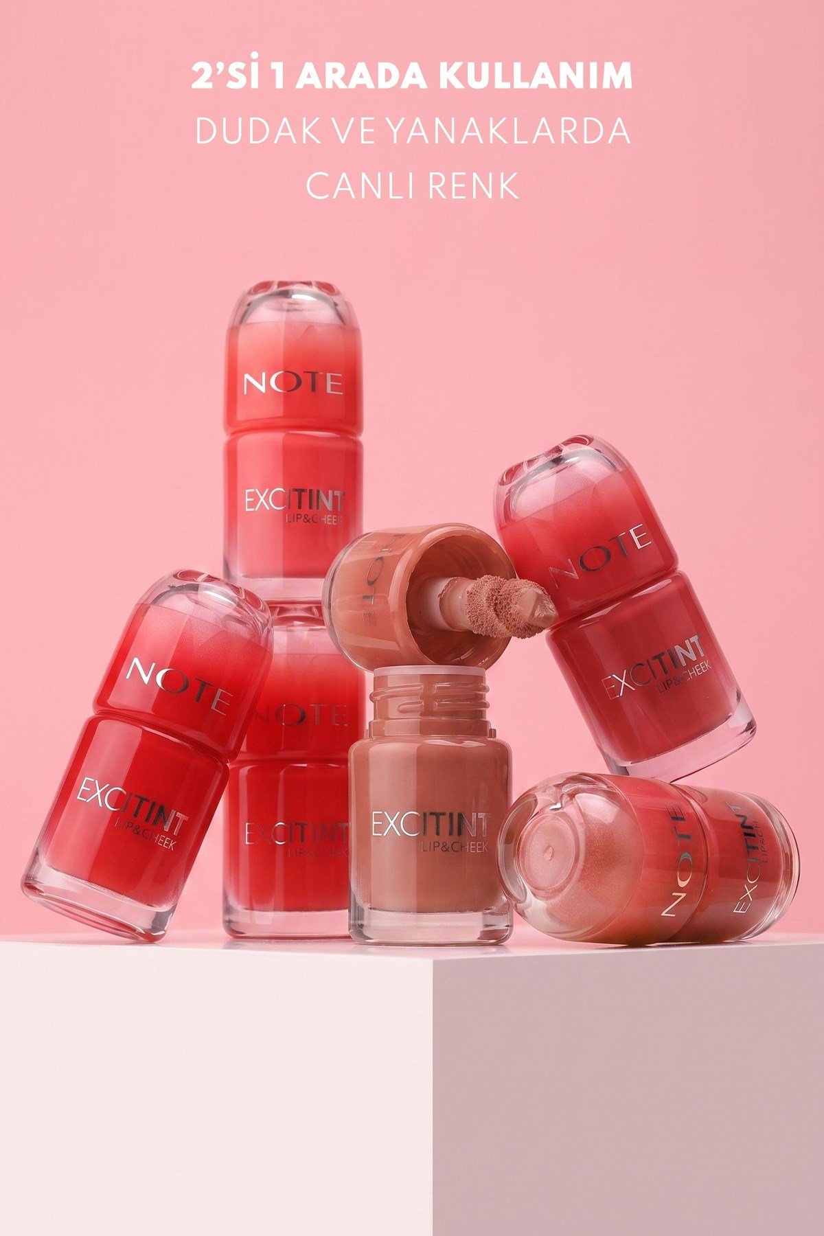Note Excitint Lip & Cheek 30 Coral Rose Dudak ve Yanak Renklendirici Tint Likit Allık-30111682
