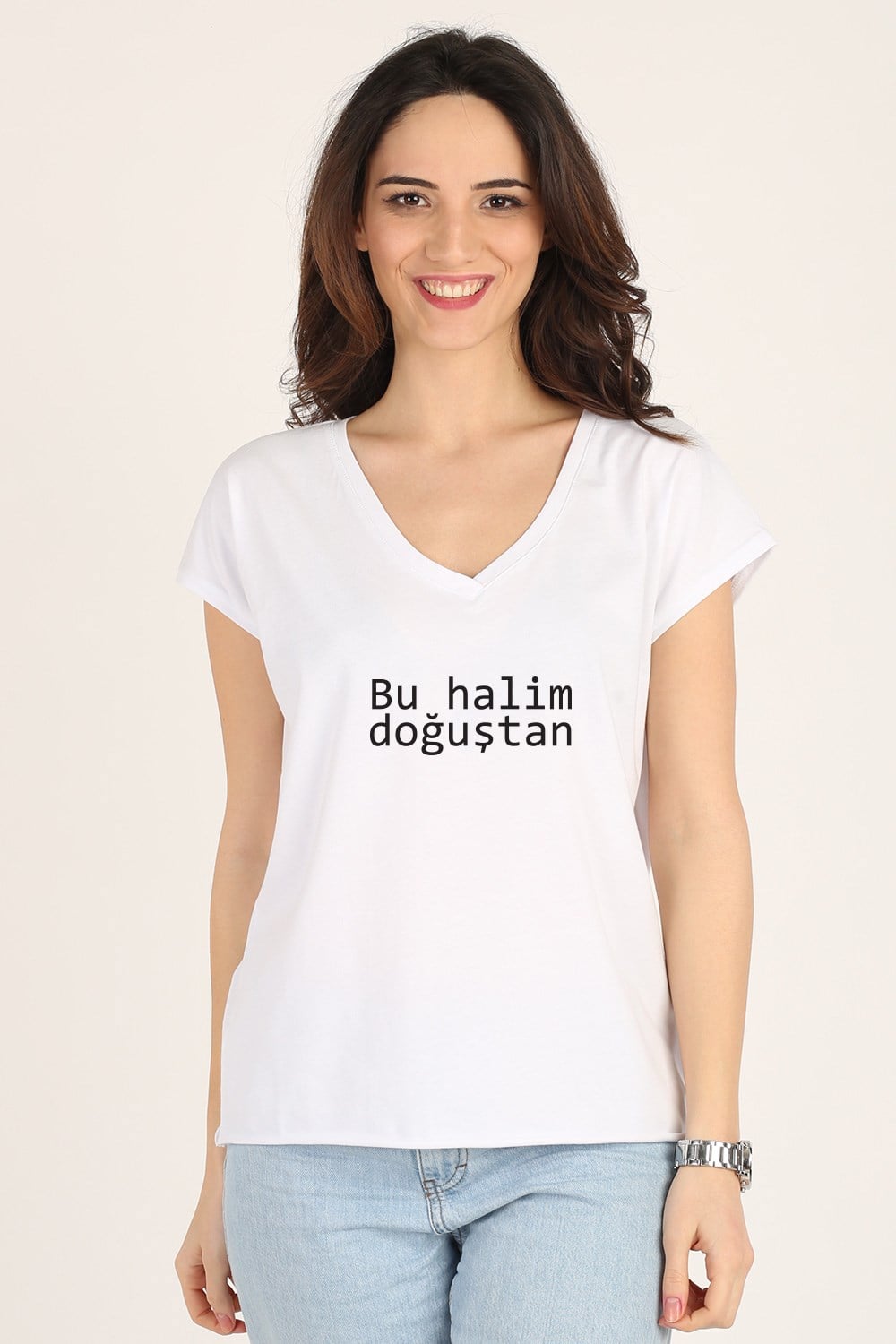 BU HALİM DOĞUŞTAN V YAKA T-SHIRT