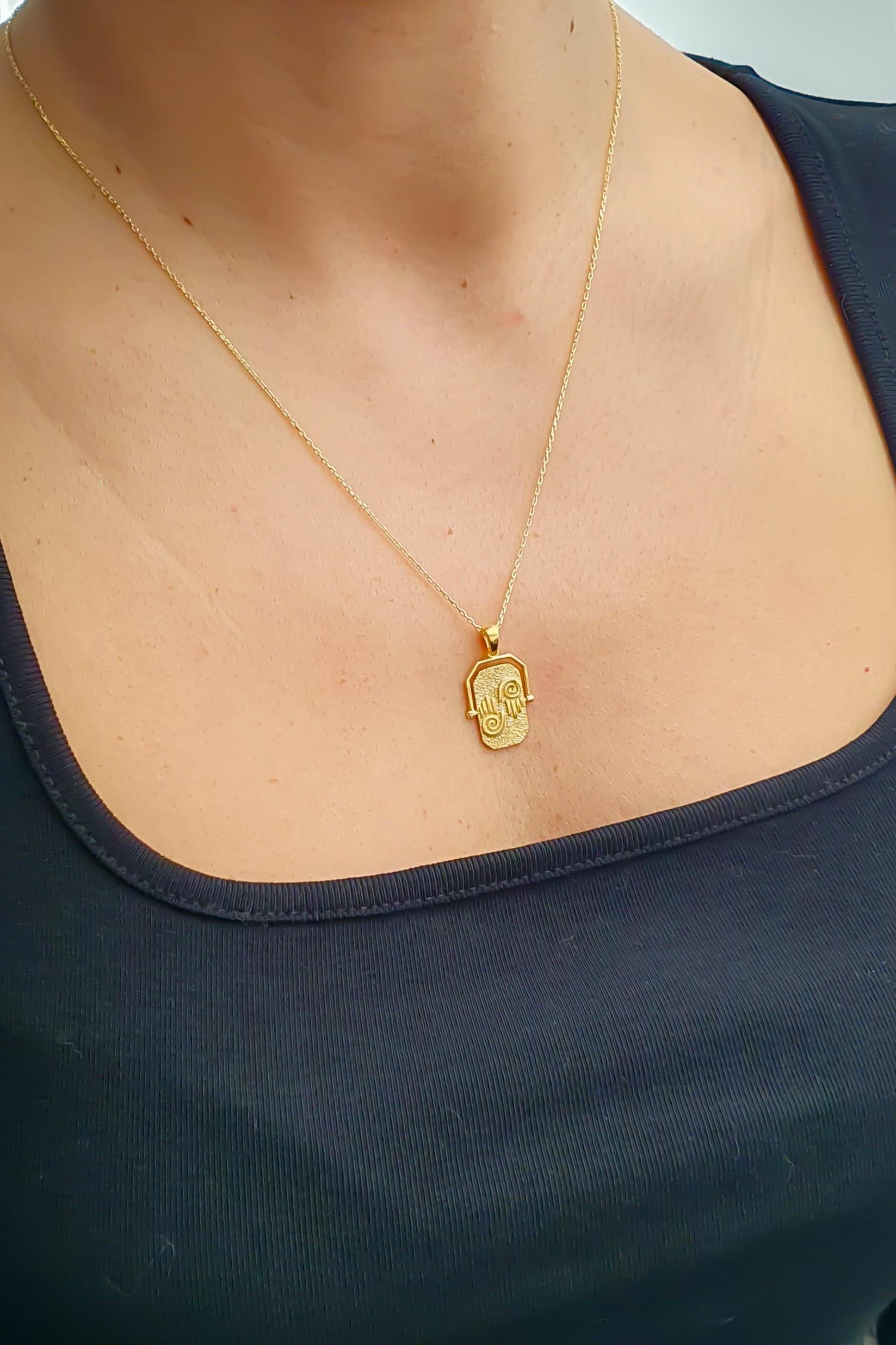 Chokurei Kolye Gümüş Üzeri Altın Kaplama El Yapımı Akış ve Yeniden Doğum Sembolü