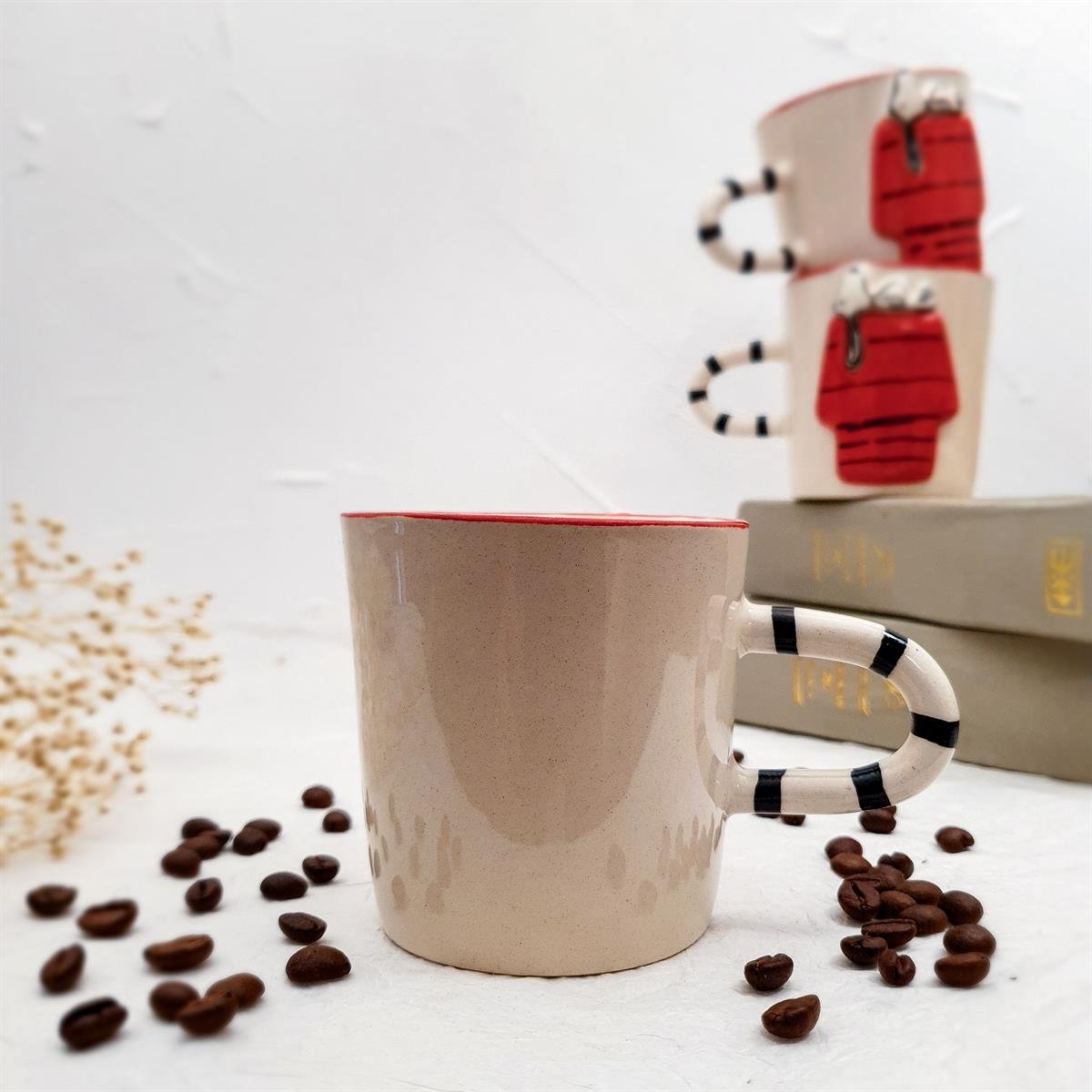 Damdaki Snoopy Fincan - Seramik - El Yapımı