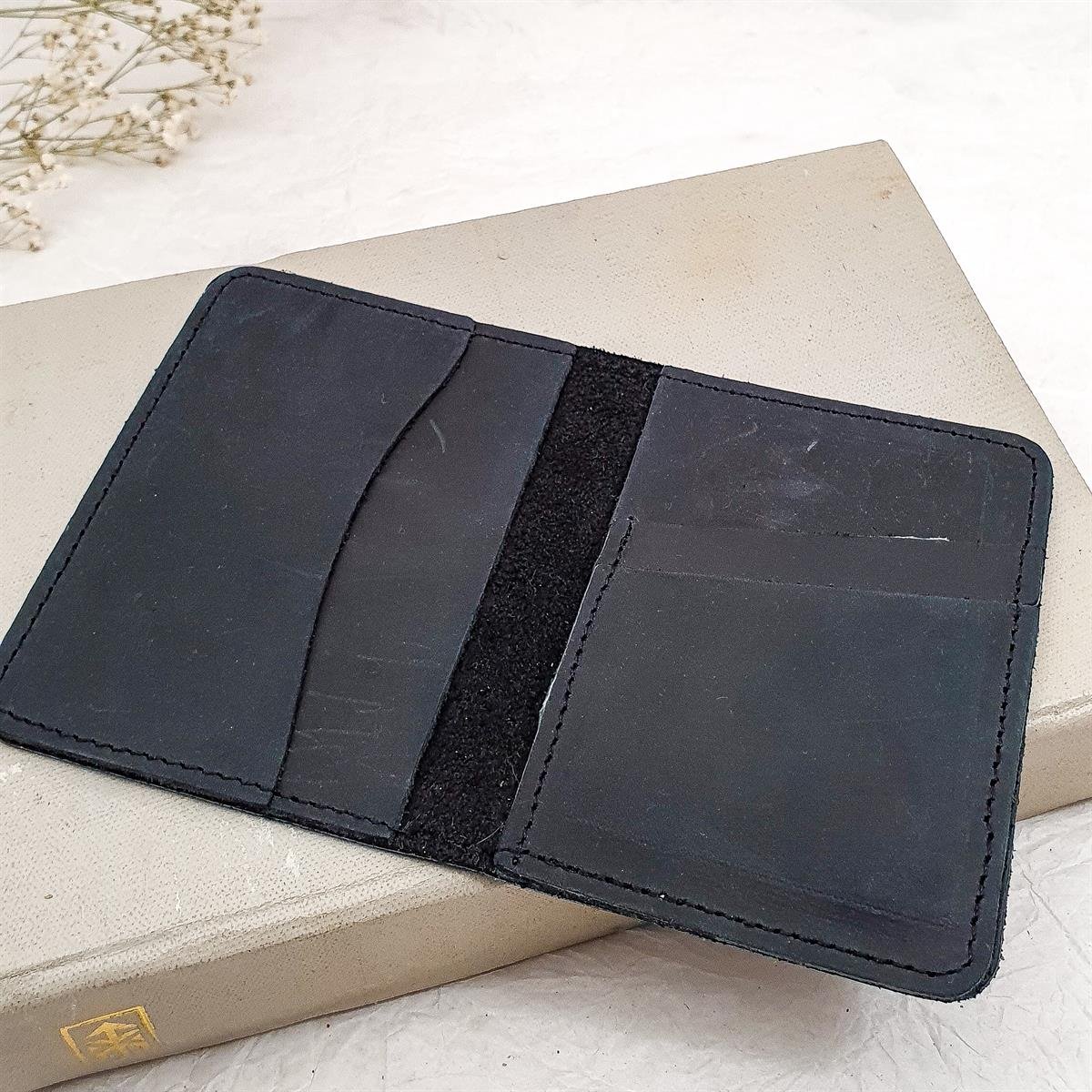 Deri Cüzdan - El Yapımı - Siyah