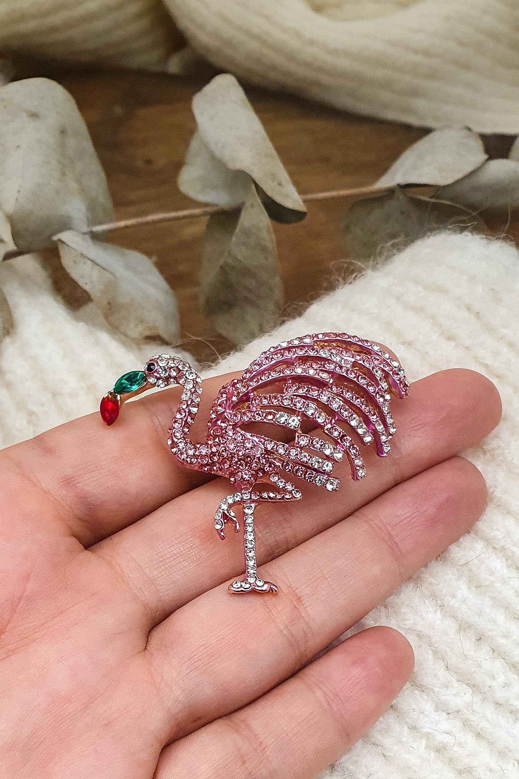 Flamingo Broş - Yaka İğnesi