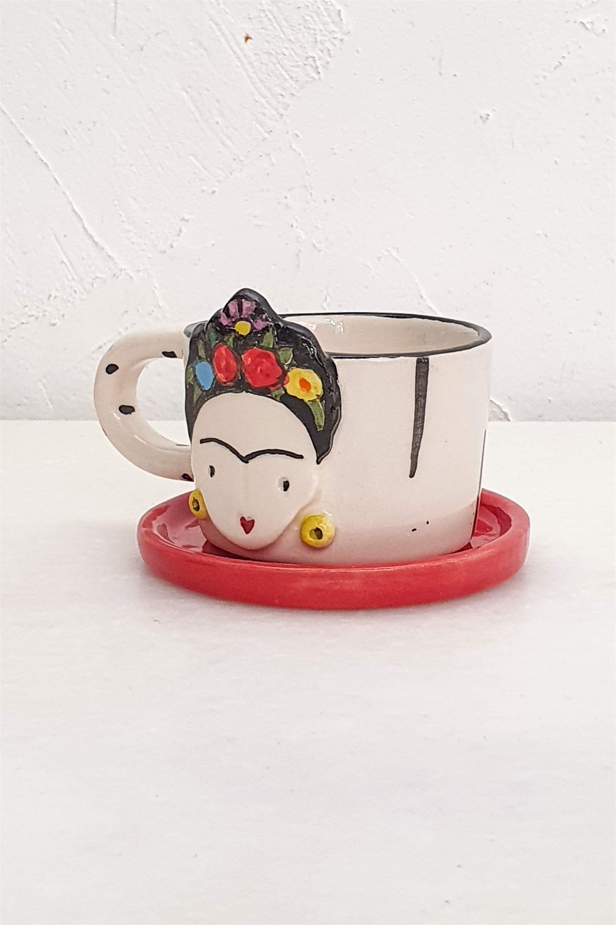 Frida Duble Fincan - Seramik - El Yapımı