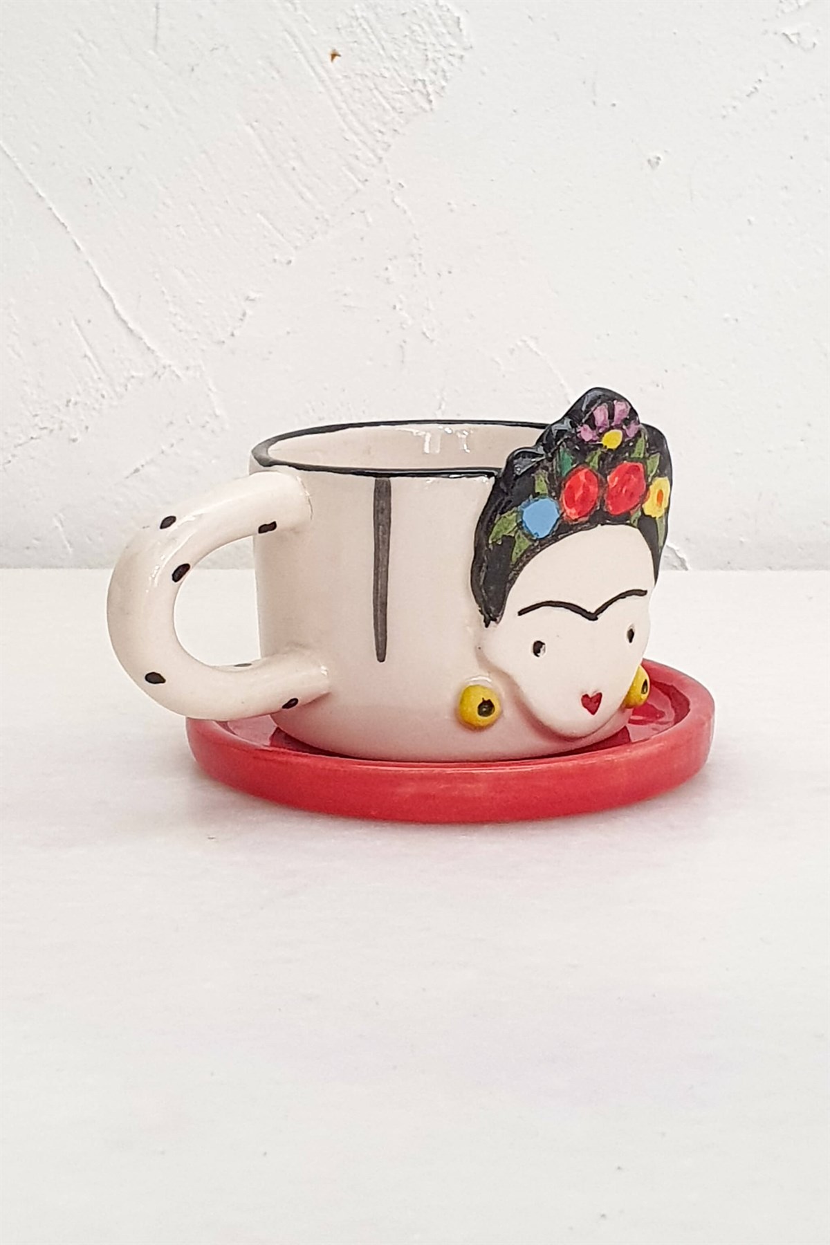 Frida Duble Fincan - Seramik - El Yapımı