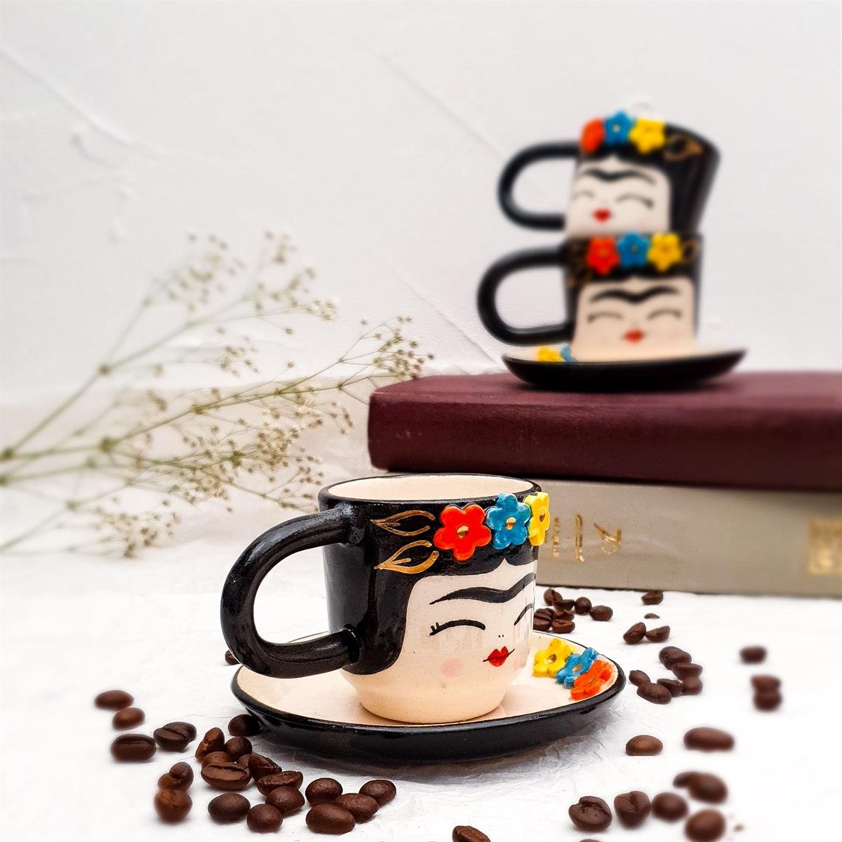 Frida Türk Kahvesi Fincanı El Yapımı Seramik