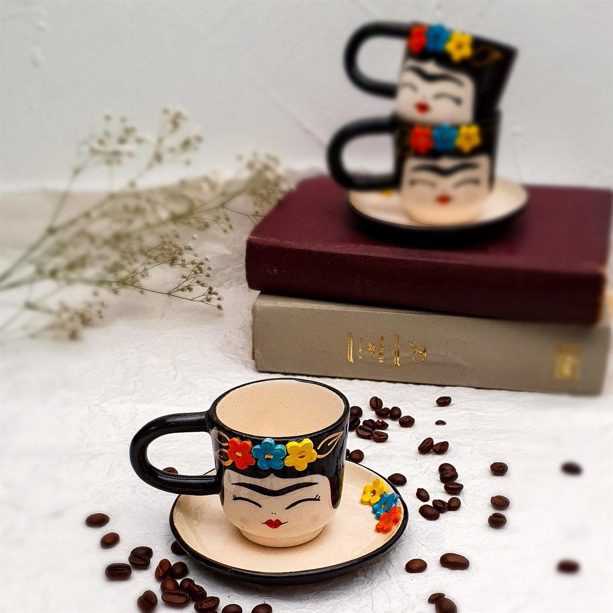 Frida Türk Kahvesi Fincanı El Yapımı Seramik