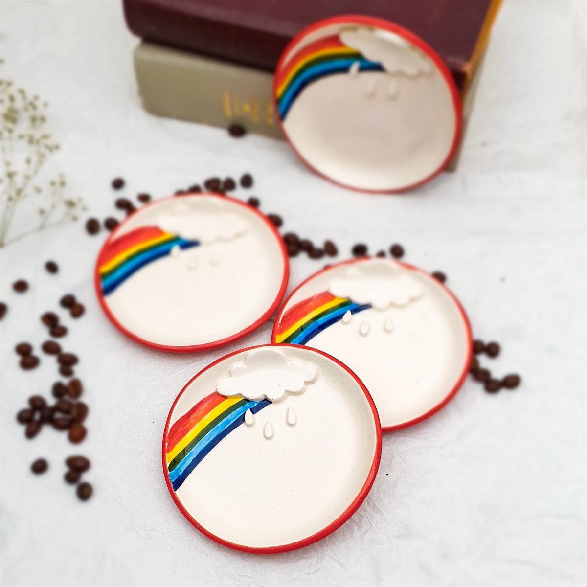 Gökkuşağı Mini Tabak - Seramik - El Yapımı