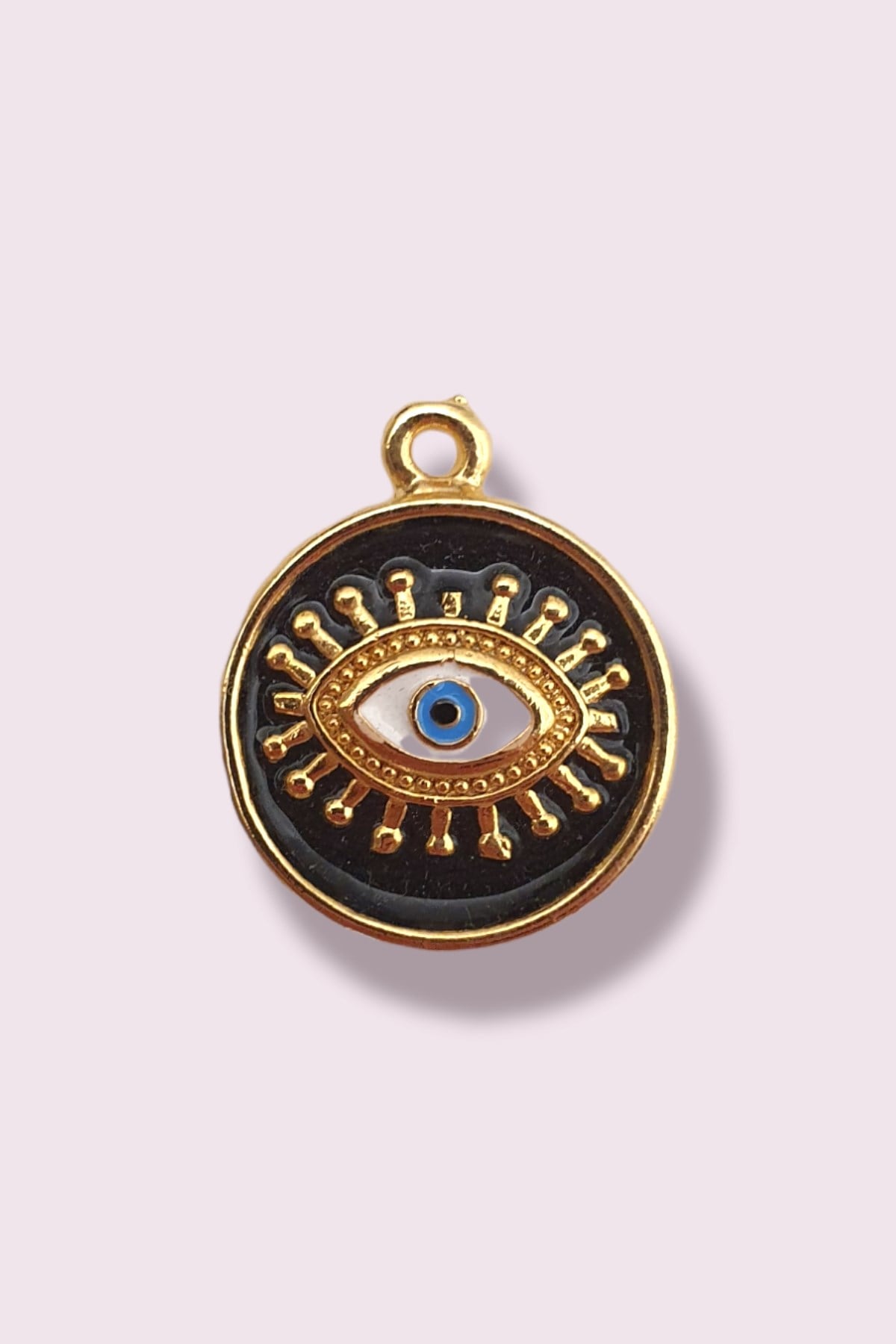 Göz Kolye Ucu - Evil Eye Kolye Ucu - Siyah Mineli