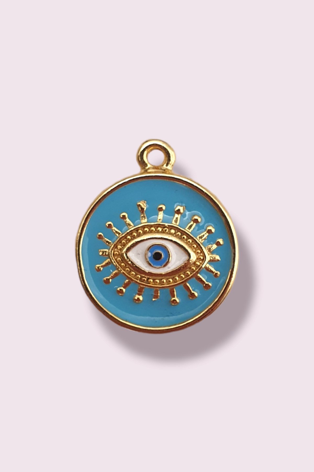 Göz Kolye Ucu - Evil Eye Kolye Ucu - Turkuaz Mineli