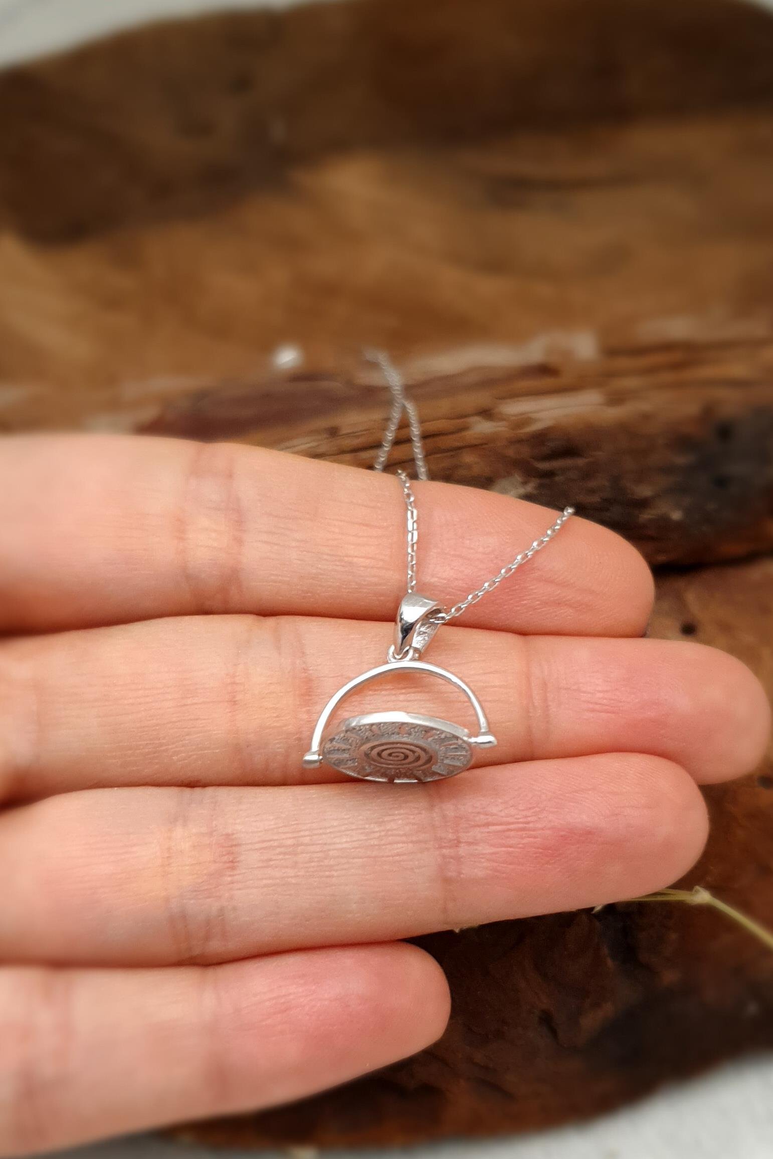 Güneş Kolye Gümüş El Yapımı