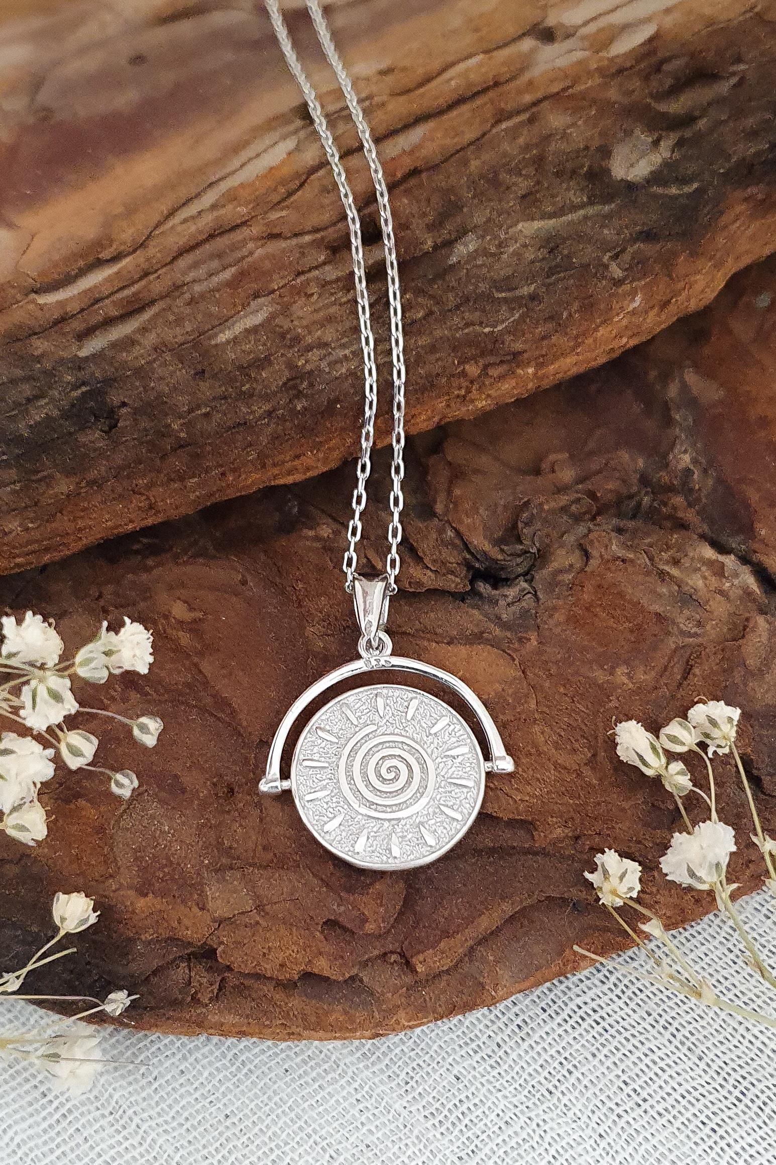 Güneş Kolye Gümüş El Yapımı