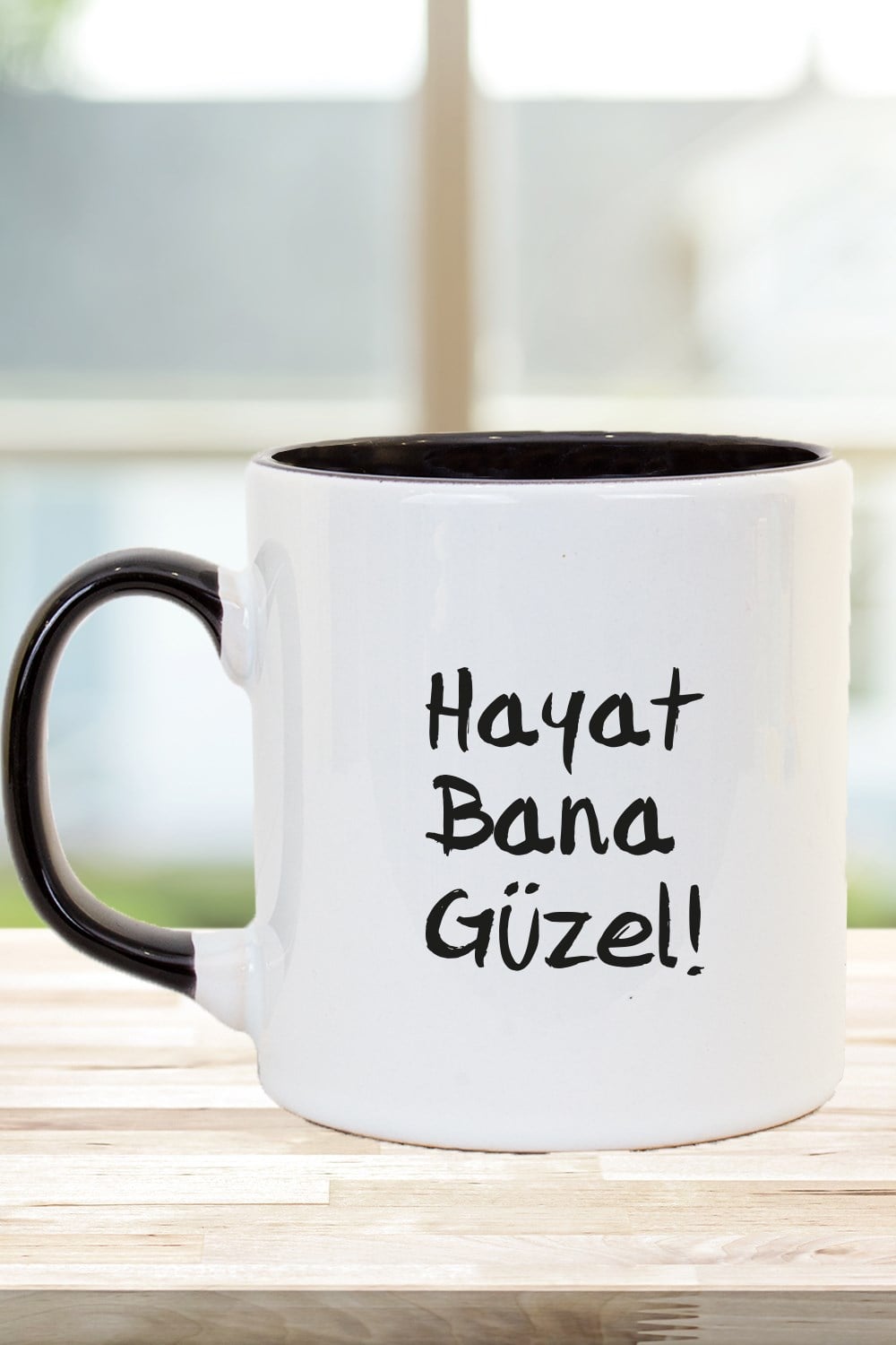 HAYAT BANA GÜZEL SLOGANLI KUPA SARI