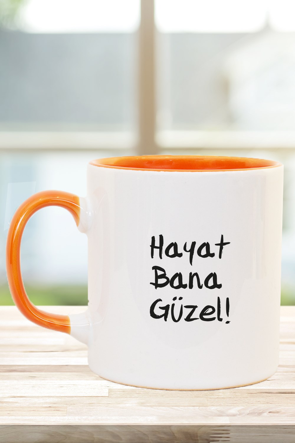 HAYAT BANA GÜZEL SLOGANLI KUPA SARI