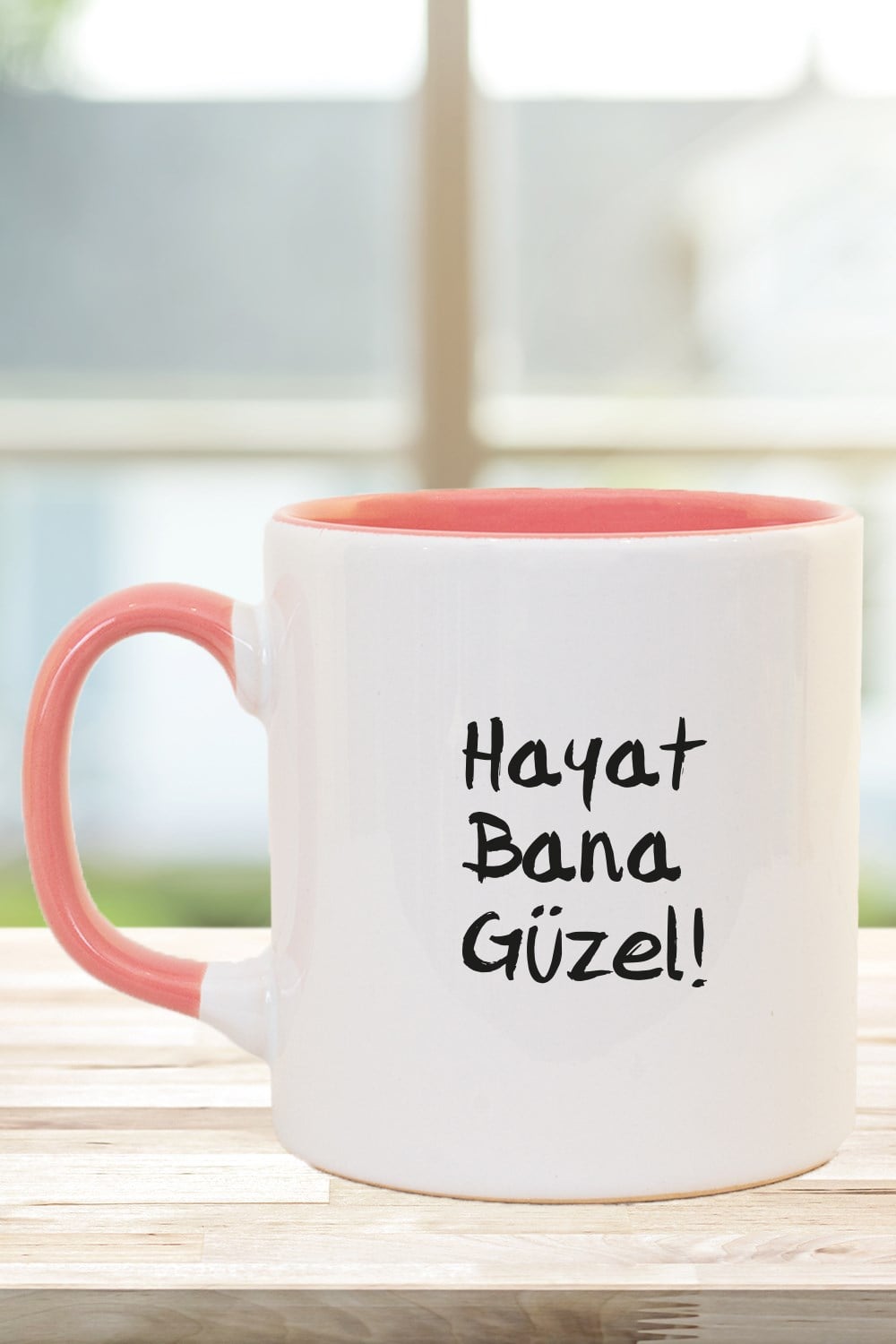 HAYAT BANA GÜZEL SLOGANLI KUPA SARI