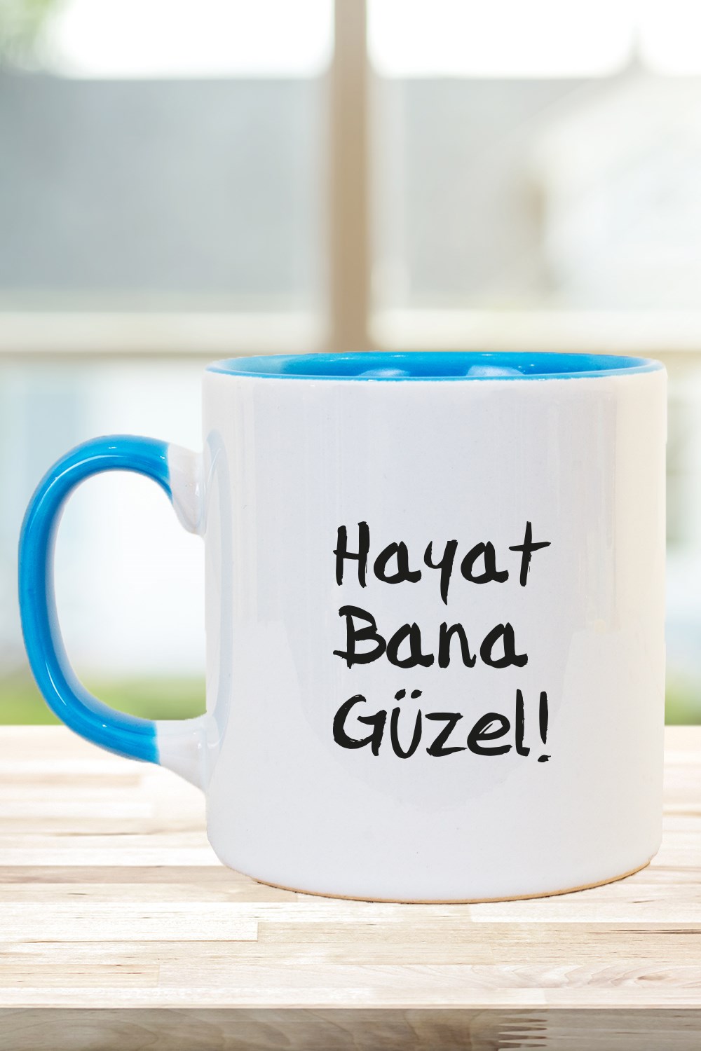 HAYAT BANA GÜZEL SLOGANLI KUPA SARI
