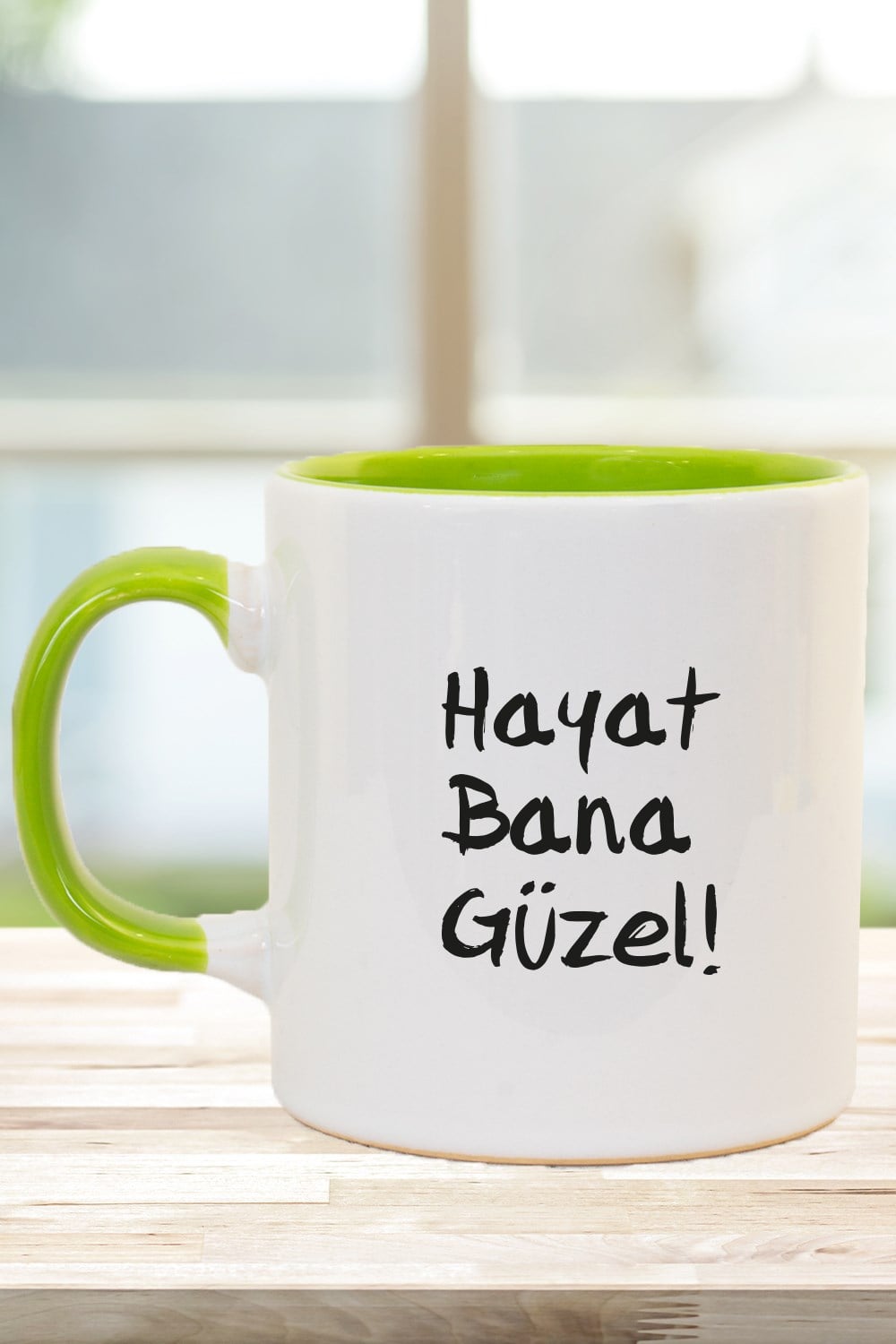 HAYAT BANA GÜZEL SLOGANLI KUPA SARI