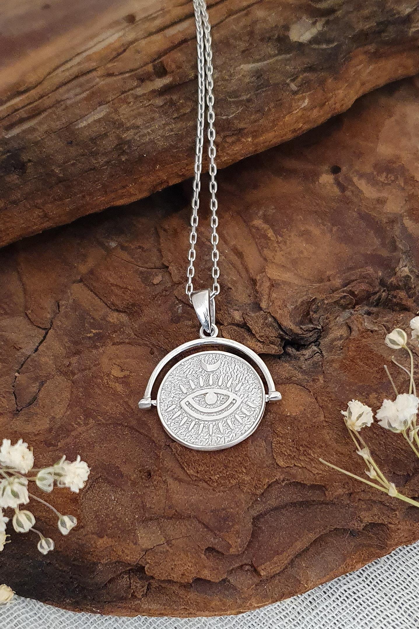 Her Şeyi Gören Göz Kolye Gümüş El Yapımı