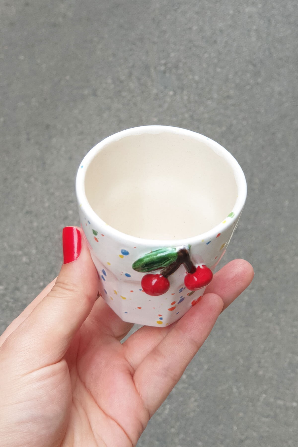Kiraz Mini Fincan - Seramik - El Yapımı