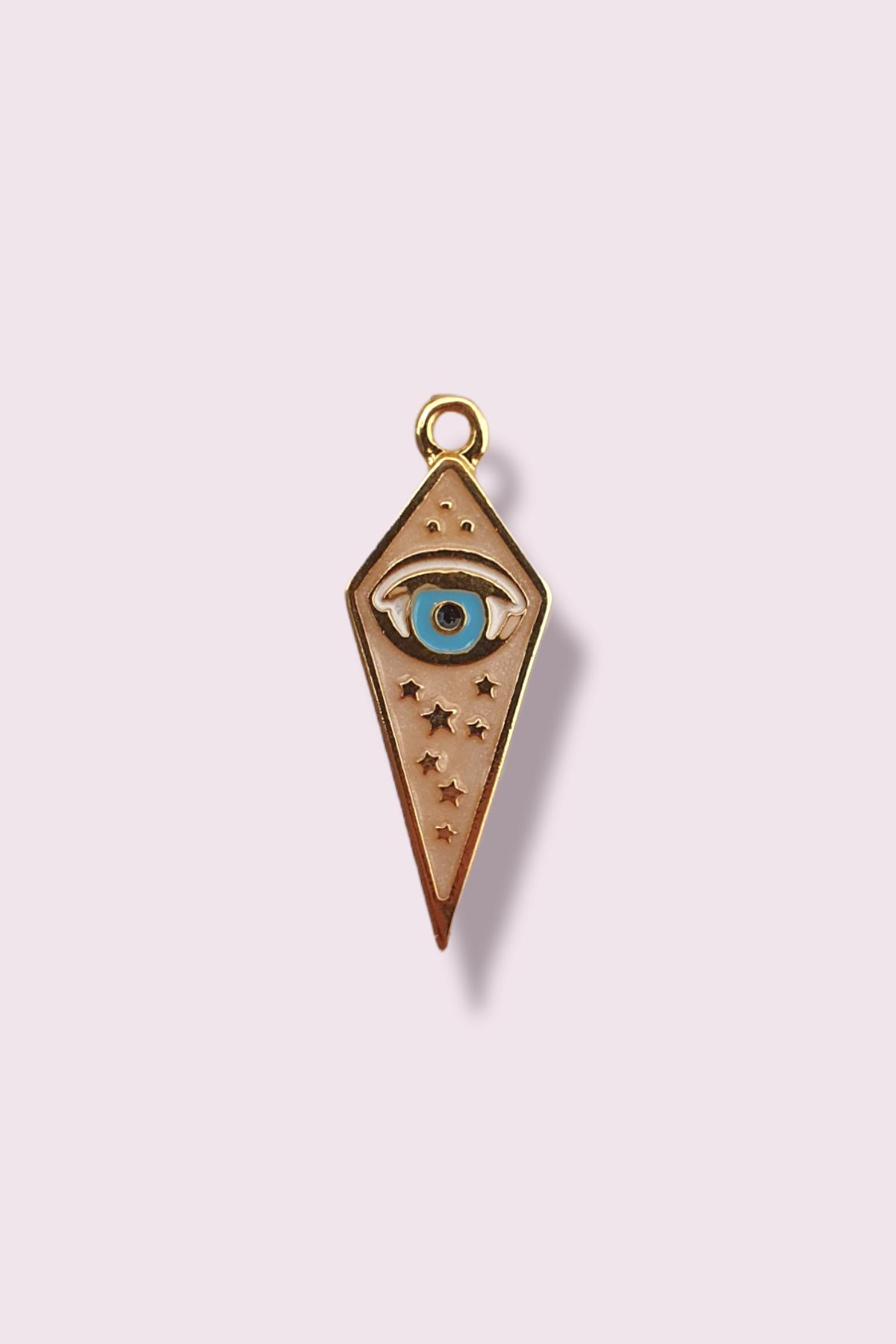 Küçük Halkalı Her Şeyi Gören Göz Kolye Ucu - Evil Eye Kolye Ucu - Yavruağzı Mineli