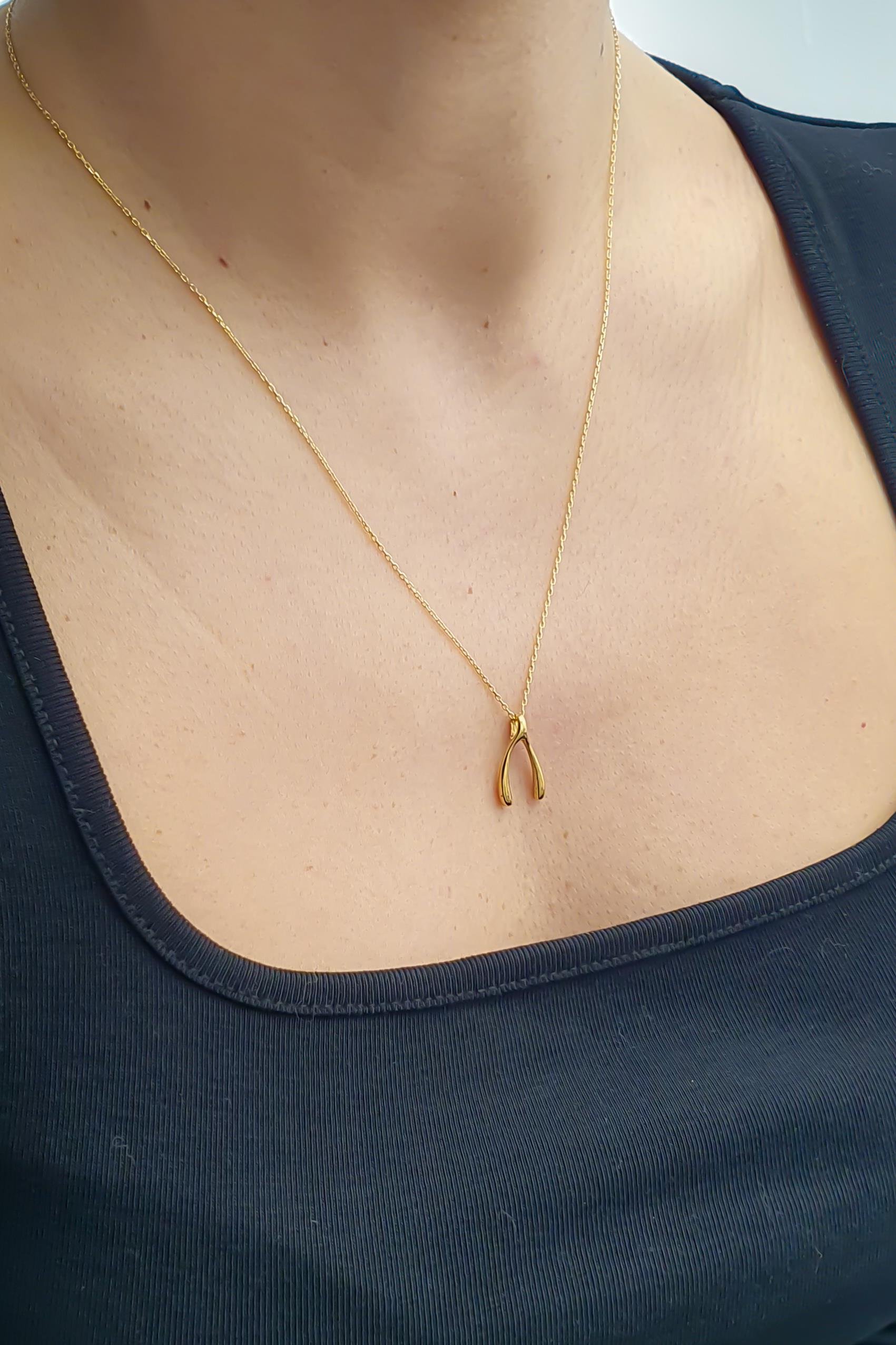 Lades Kolye Gümüş Üzeri Altın Kaplama El Yapımı