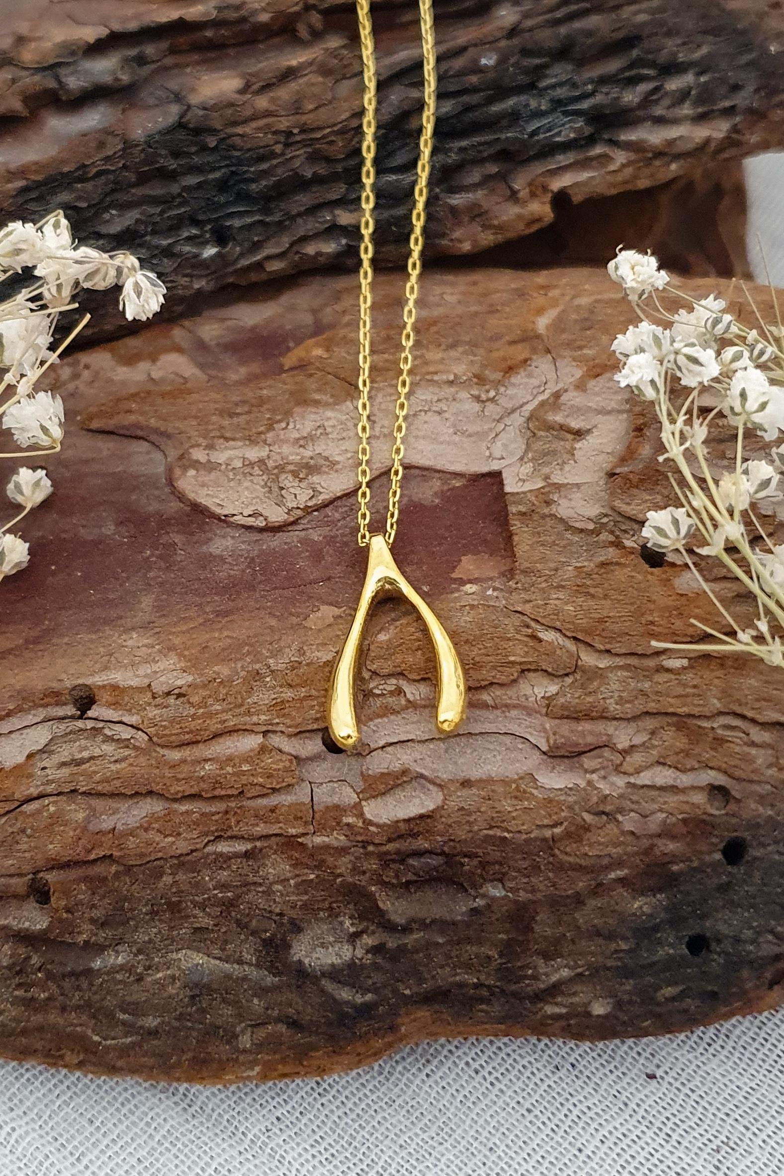 Lades Kolye Gümüş Üzeri Altın Kaplama El Yapımı