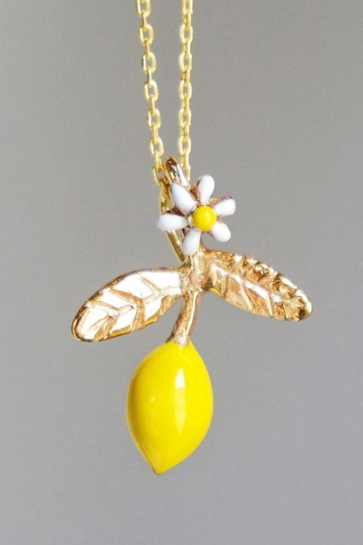 Limon Kolye ( Bronz Üzeri Altın Kaplama )