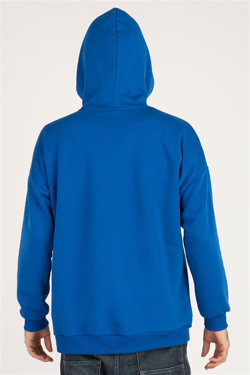 MAVİ KAPÜŞONLU SEV & ŞÜKRET & AFFET SWEATSHIRT