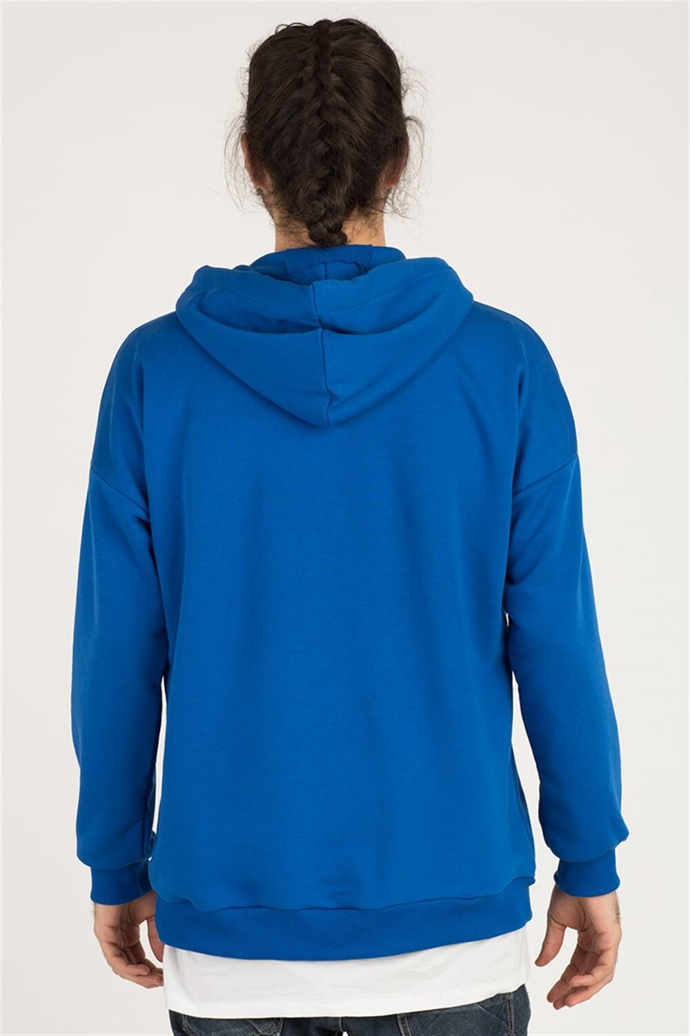 MAVİ KAPÜŞONLU SEV & ŞÜKRET & AFFET SWEATSHIRT